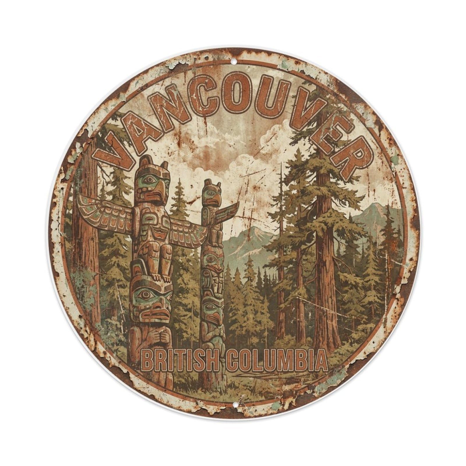 Tgrcjimh Style Metal Tin Sign Canada Vintage Travel Vancouver