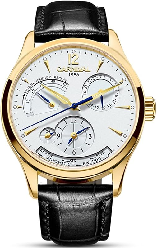 Reloj mecánico automático de doble hora con pantalla de energía, estilo de diseño único, reloj suizo para hombre