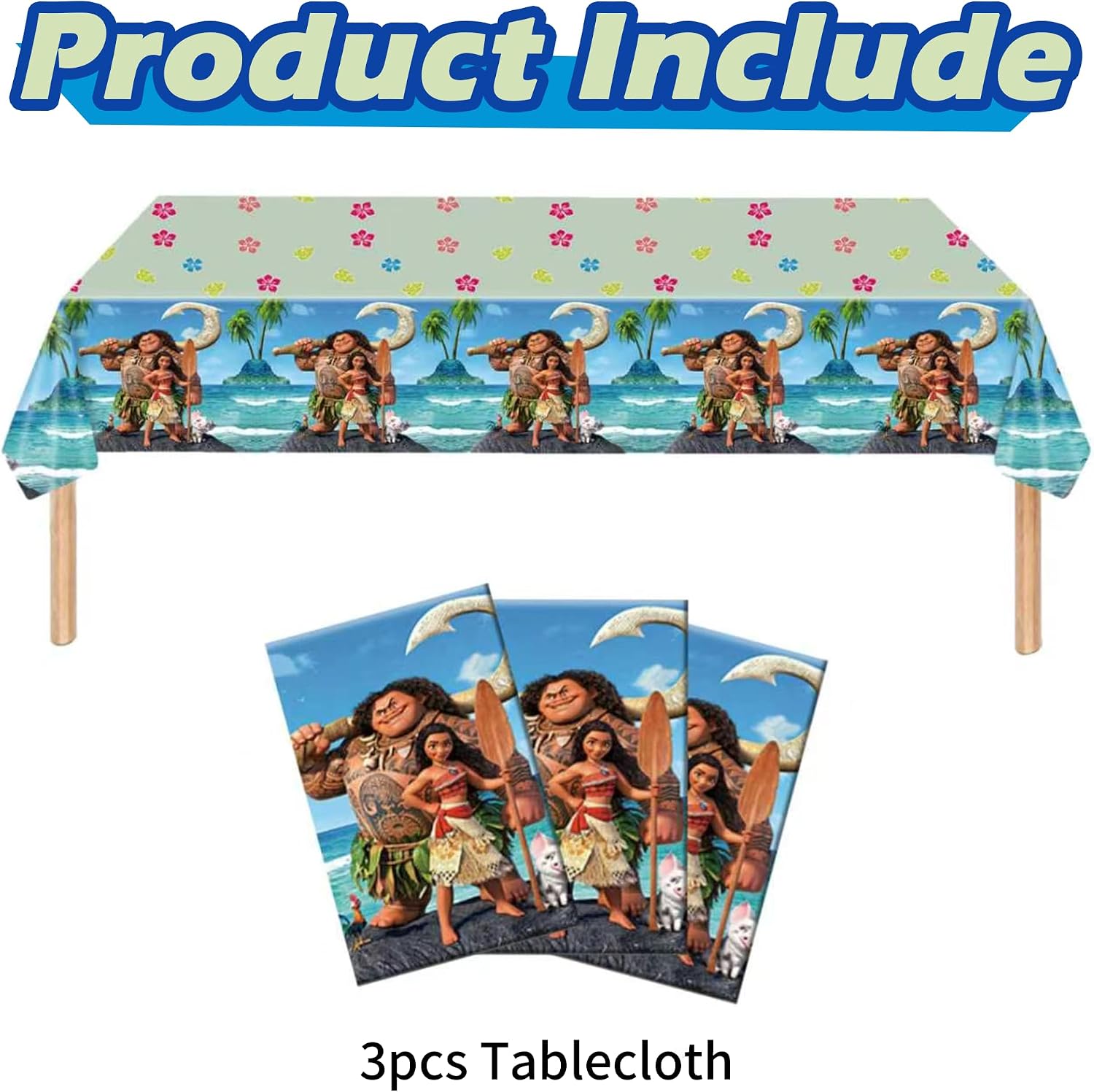 3Pcs Princess Birthday Tablecloth, Cartoon Party Decorations, Cute Rectangular Disposable Tablecloths, Movie Birthday Party Supplies for Girls (72×42inch) image 3