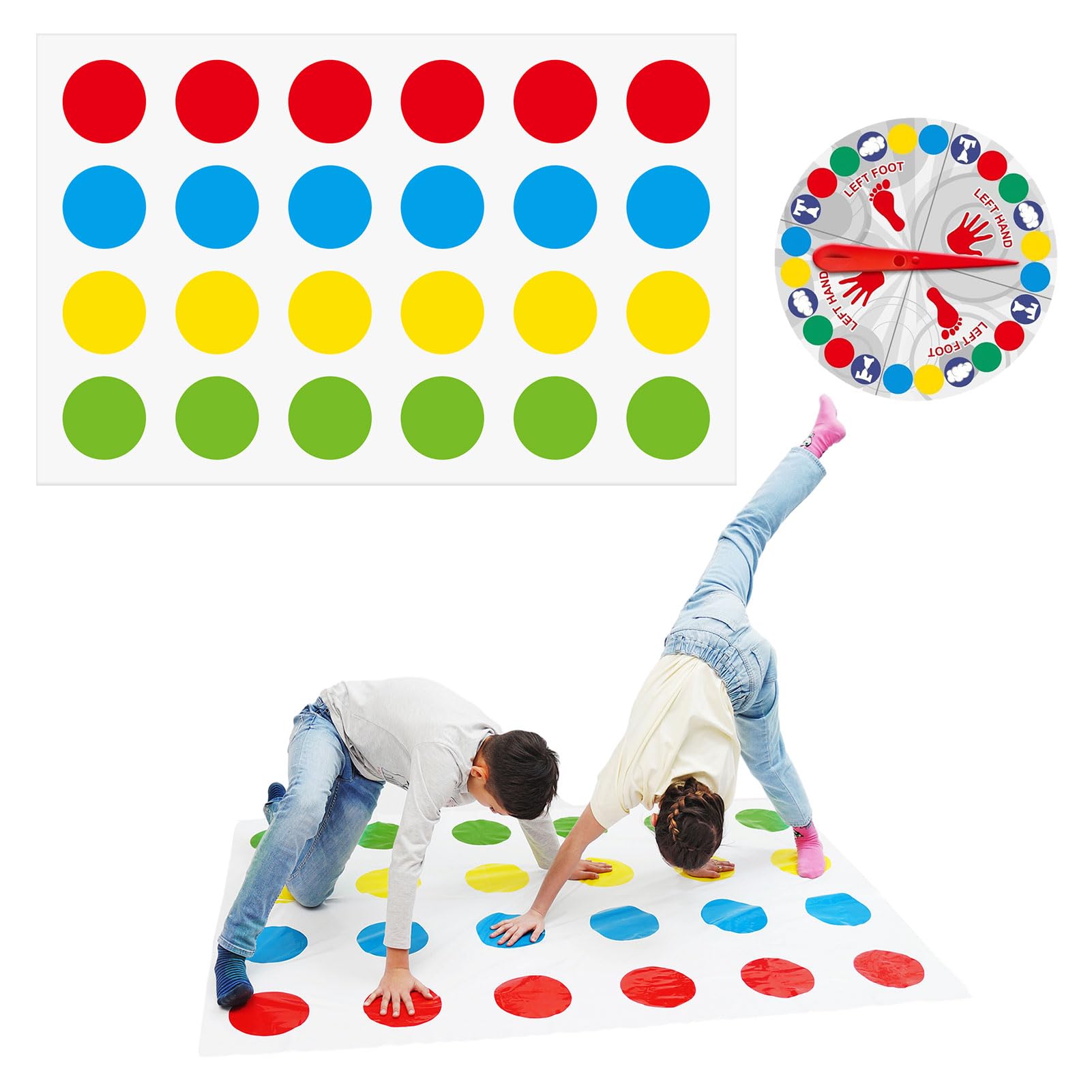 Twister Game for Kids Adults,Twisting Game with Spinner,Banlance Floor Mat Game for Ages 6 and Up Family Team Puzzle Party Toy Game Indoor Outdoor,Floor Games for 2 and More Players