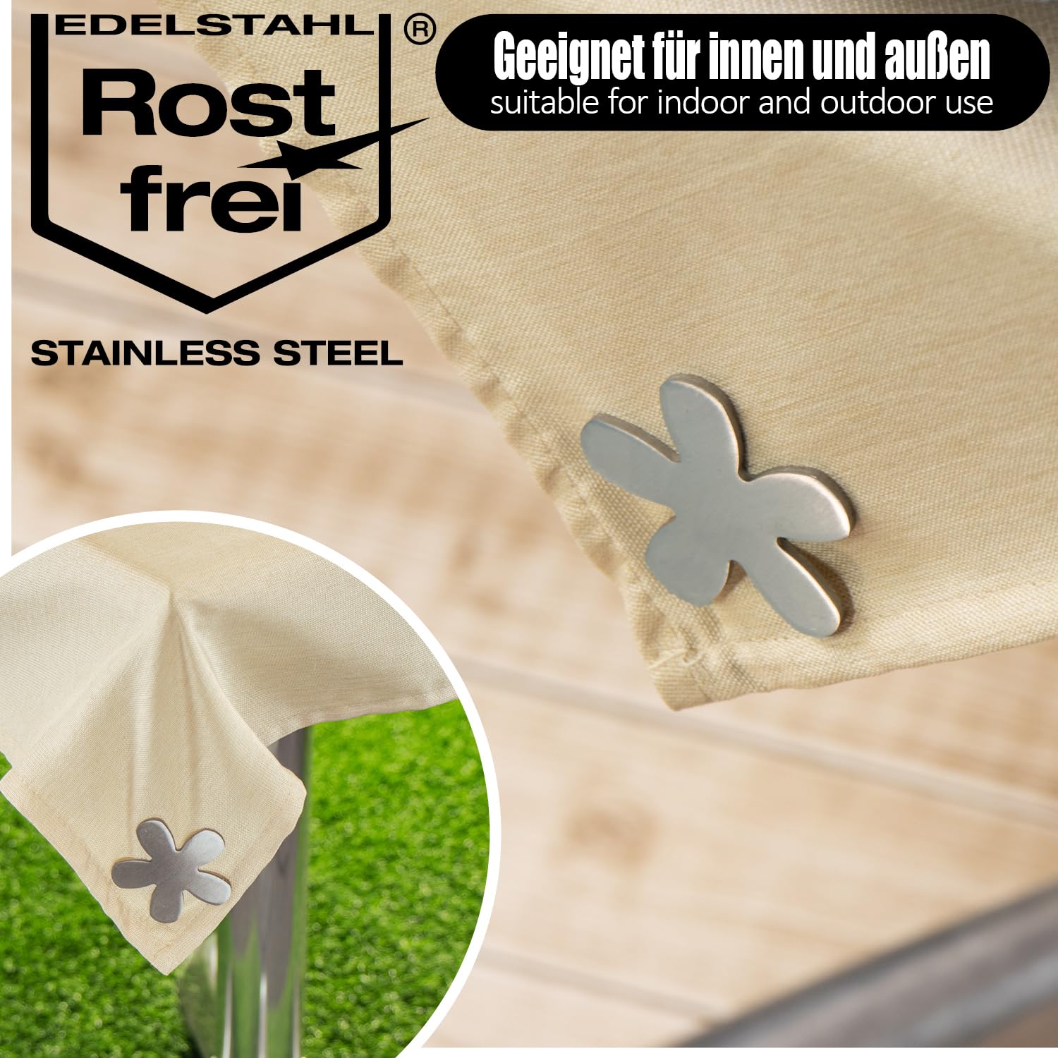 com-four® 4X Pesos Mantel magnéticos Acero Inoxidable - Pinzas Pesadas con imán - Clips sujeción Mesa