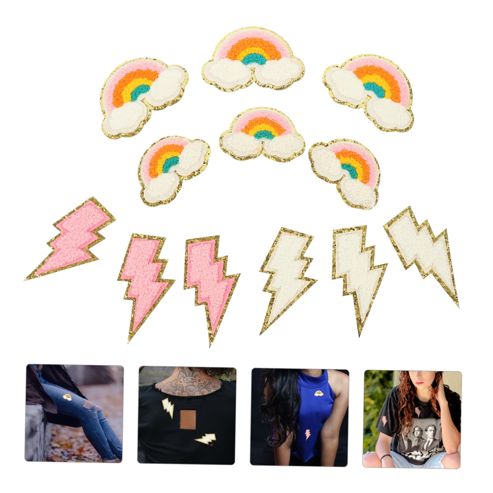 Angoily 4 Set Toppe Decorative Per Abbigliamento Disegni E Per Riparazioni E Decorazioni Shirt Cappotti E Accessori Materiale Sicuro E Facili Da Applicare Cucitura 12 Pezzi*4
