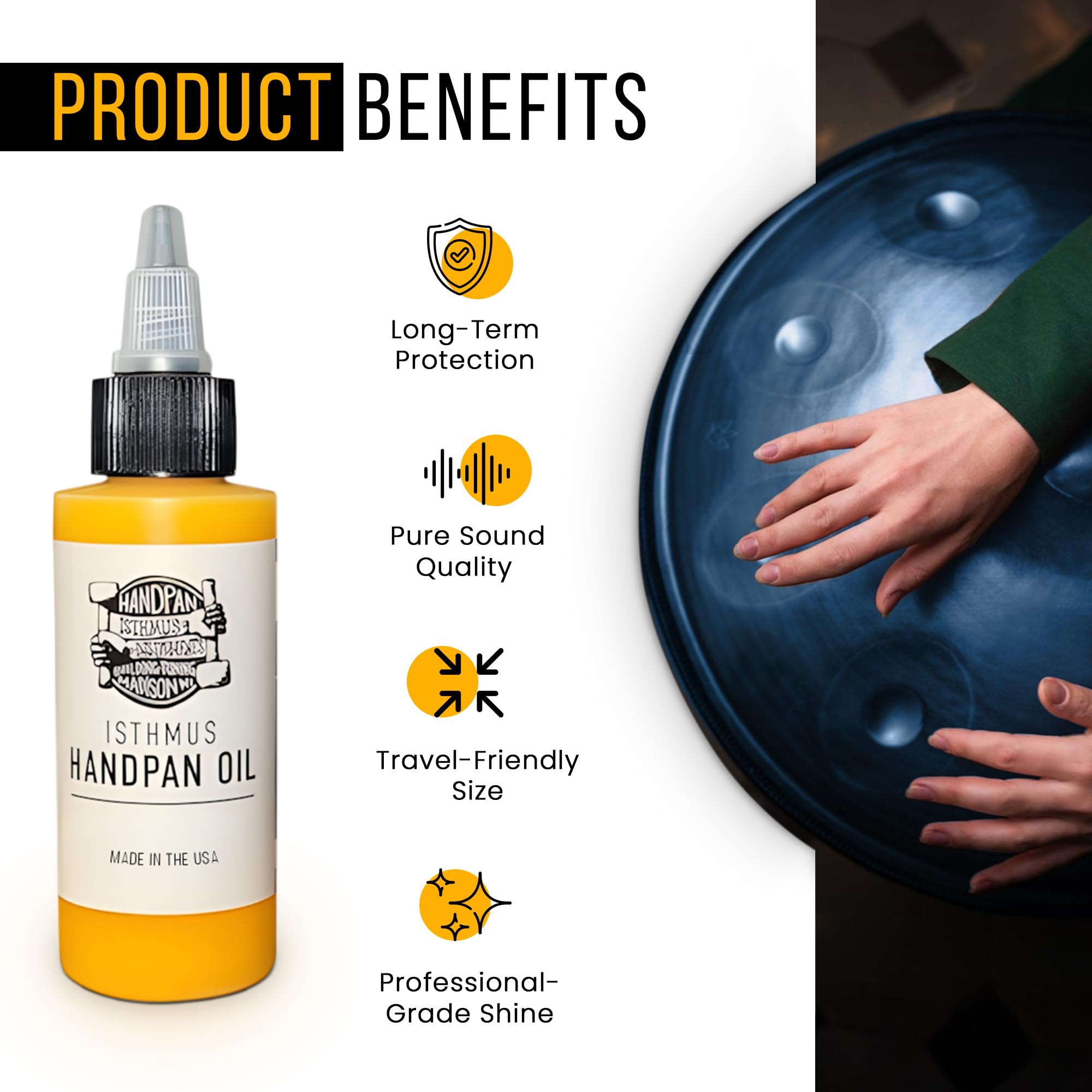 Huile De Protection Pour Handpan - 1oz (28g), Fabriquée Aux États-Unis, Finition Brillante Et Anti-rouille