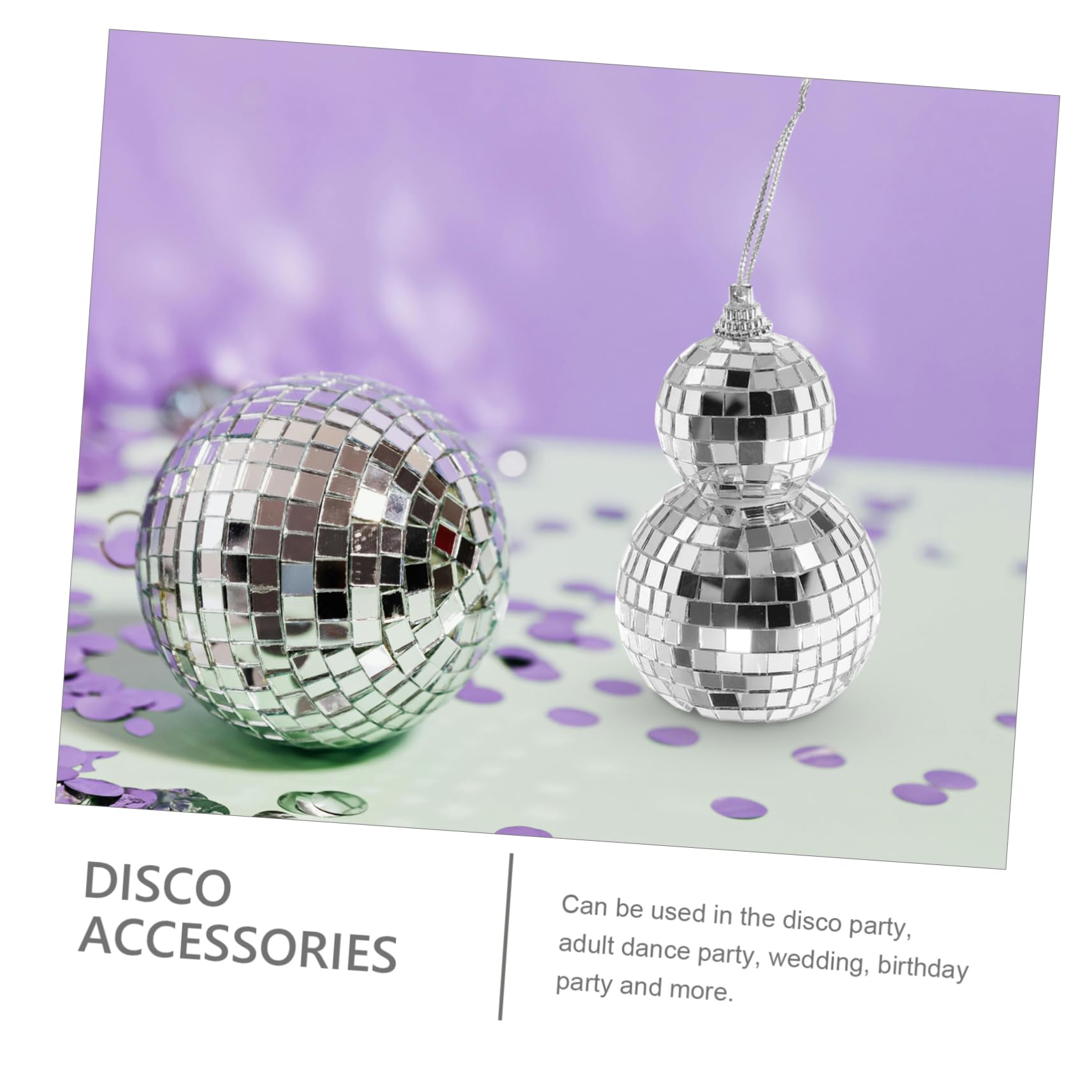 STOBAZA Mirror Disco Ball Pendant Hanging Decor for Bar Office Event Patio Yard