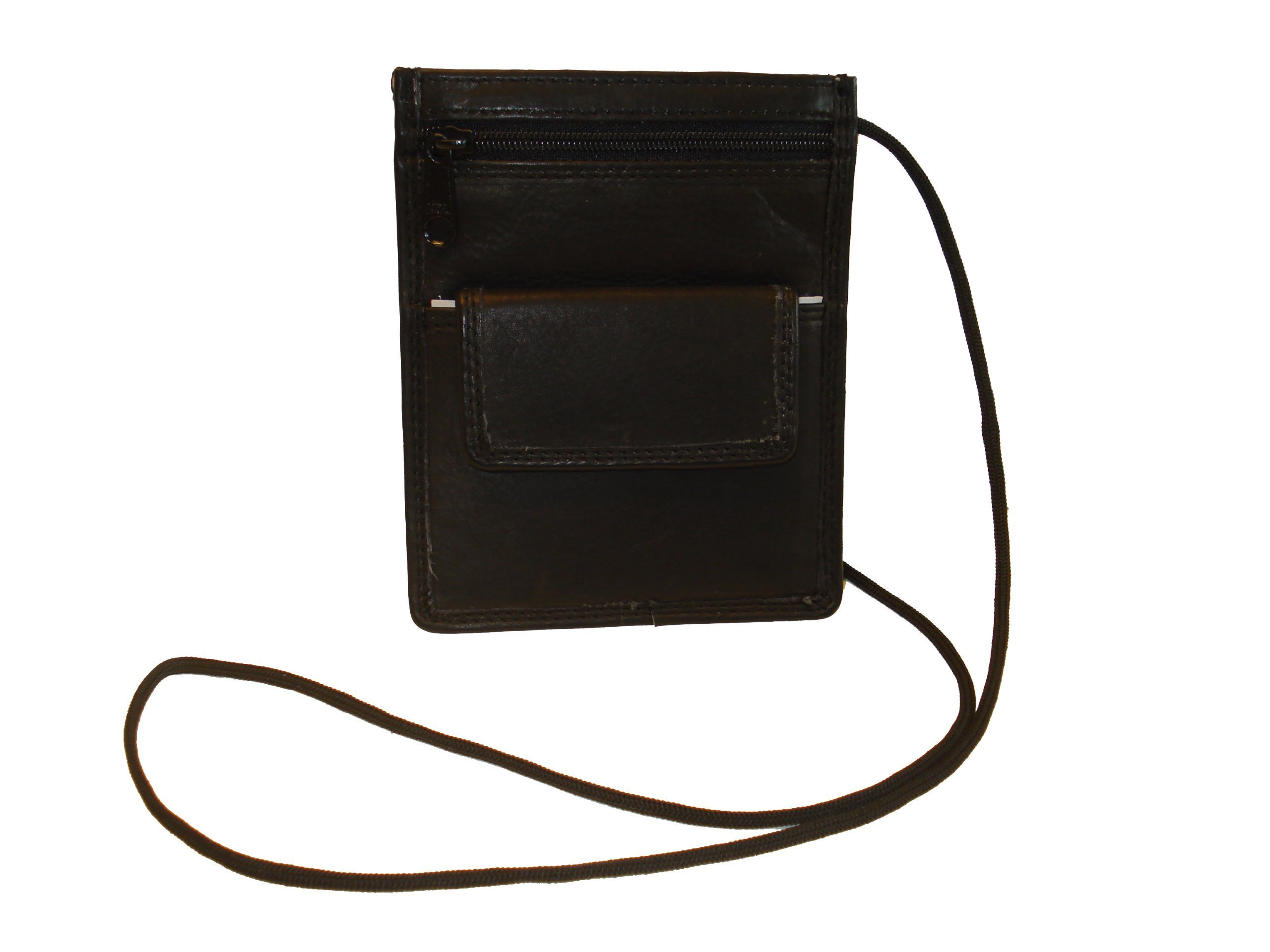 LEAS Travel-Line Portafoglio A Tracolla In Pelle | Nero | Con Finestra Porta Tessera E Zip | YKK | Progettato In Germania