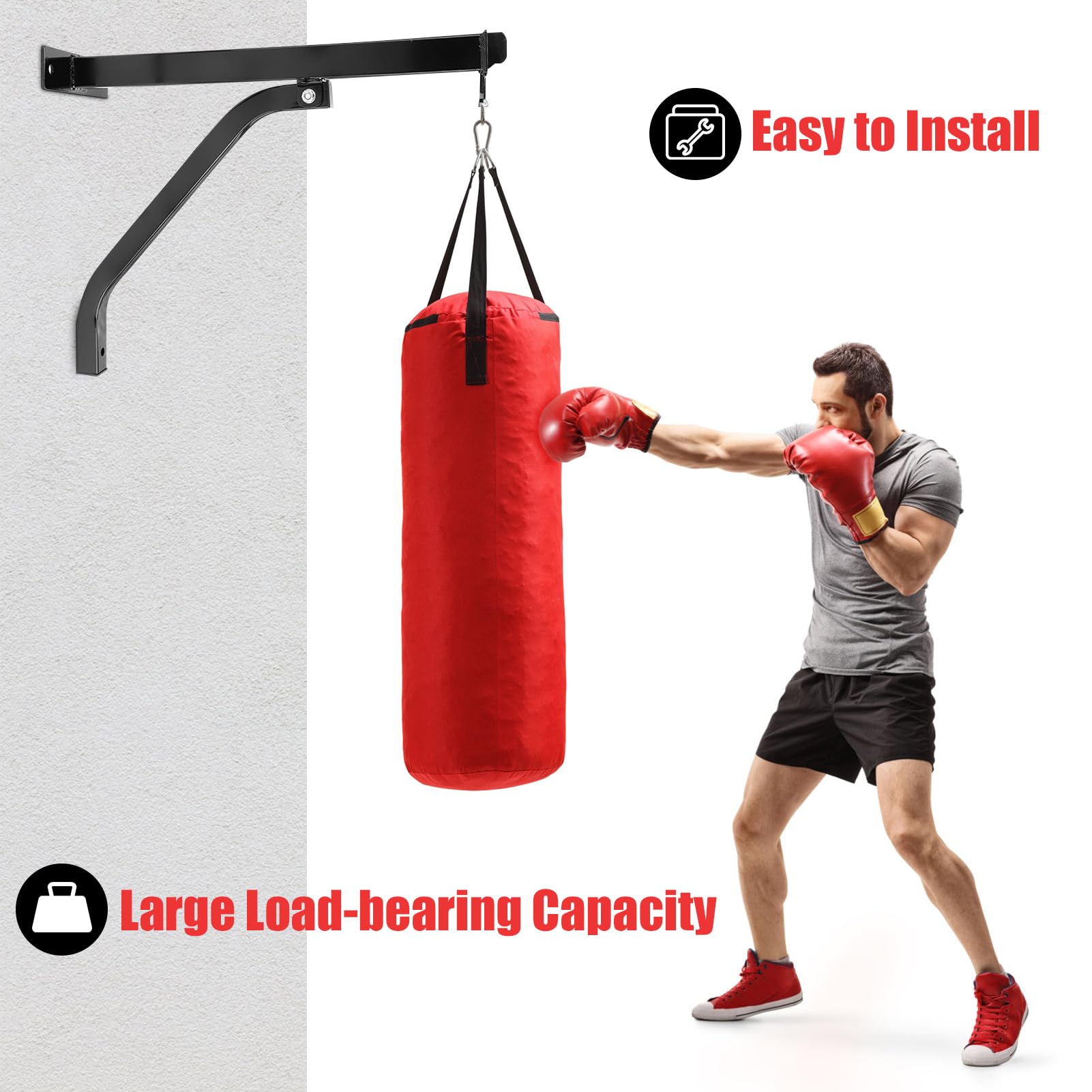 Soporte Pared para Saco de Boxeo 100 kg Alta Resistencia