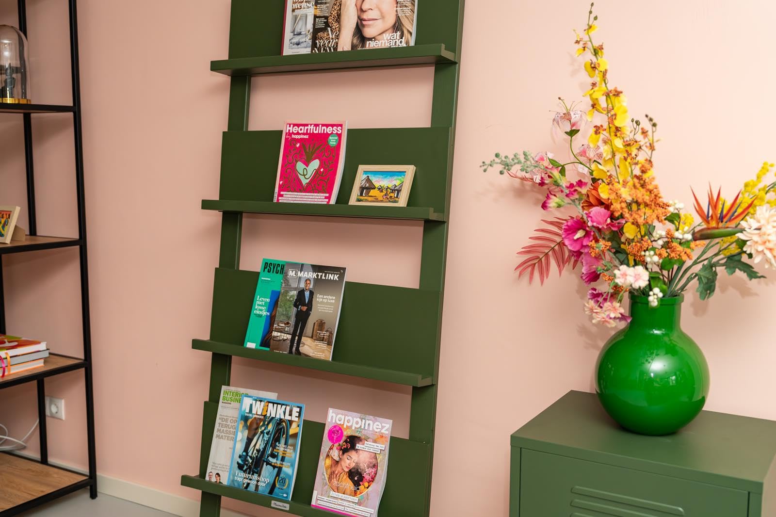 MaximaVida Wandregal Jamie schwarz - Bücherregal - Zeitschriftenregal - 180 cm x 80 cm (Green)