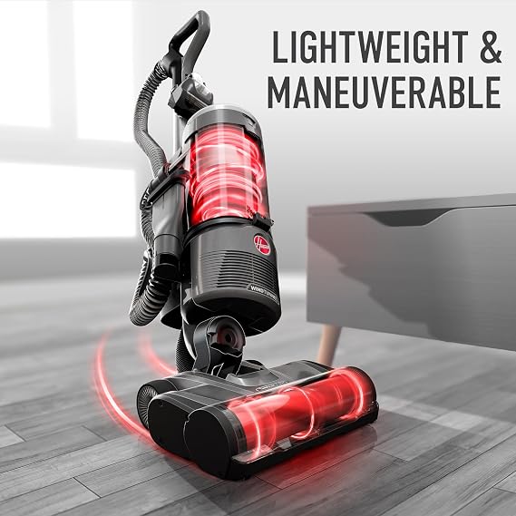 Hoover WindTunnel Swivel Pet Bagless Upright Vacuum Cleaner forhome use on Carpet and Hard Floors, Corded Upright Vacuum Cleaner for Pet Hair, Lightweight Design, Swivel Steering
