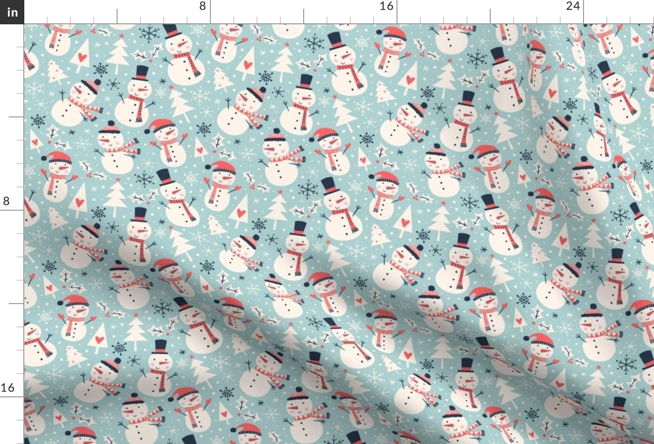 Spoonflower Fabric - Snowman Snowmen Christmas Winter Printed on Minky Fabric by The Yard - Sewing Baby Blankets Quilt Backing Plush