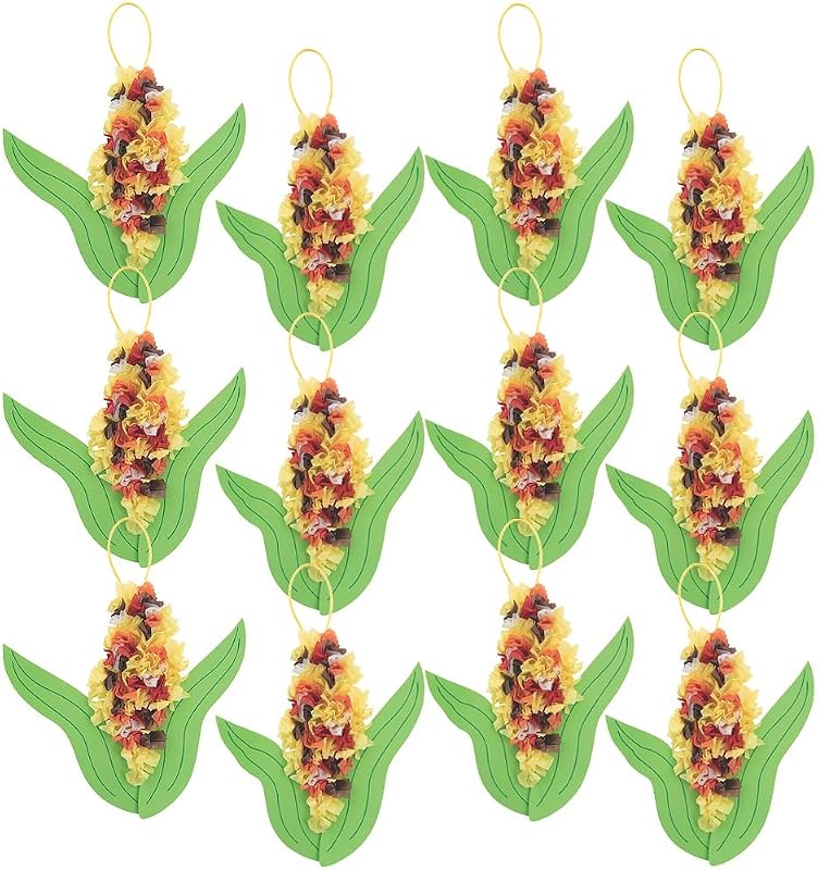 Crinkle Tissue Paper Corn Craft Kit for Kids, Makes 12