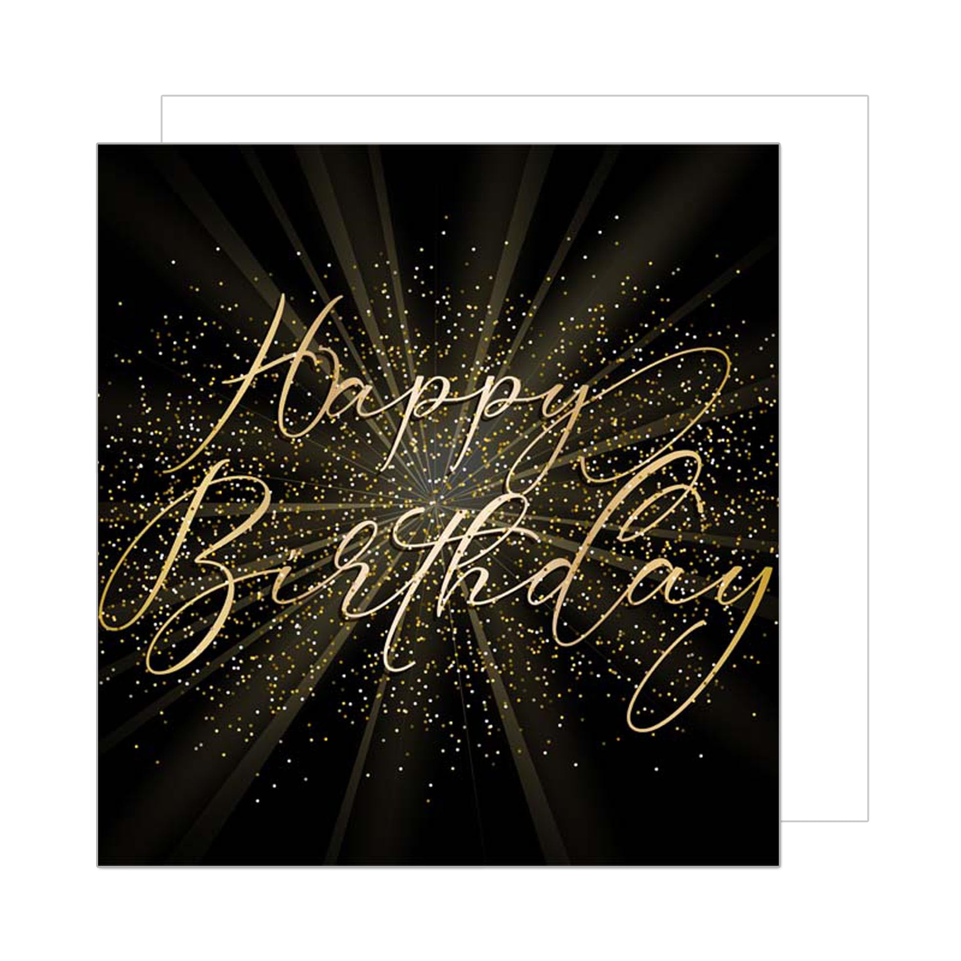 Sponsored Ad – Edition Seidel Premium Square Birthday Card with Envelope Greeting Happy Birthday For Him or Her Male Female Friend Mum Dad Colleague Gold Elegant Design (GQ132)