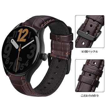 Amazon.co.jp: [ANNEFIT] 本革時計ベルト クロコダイル型押し