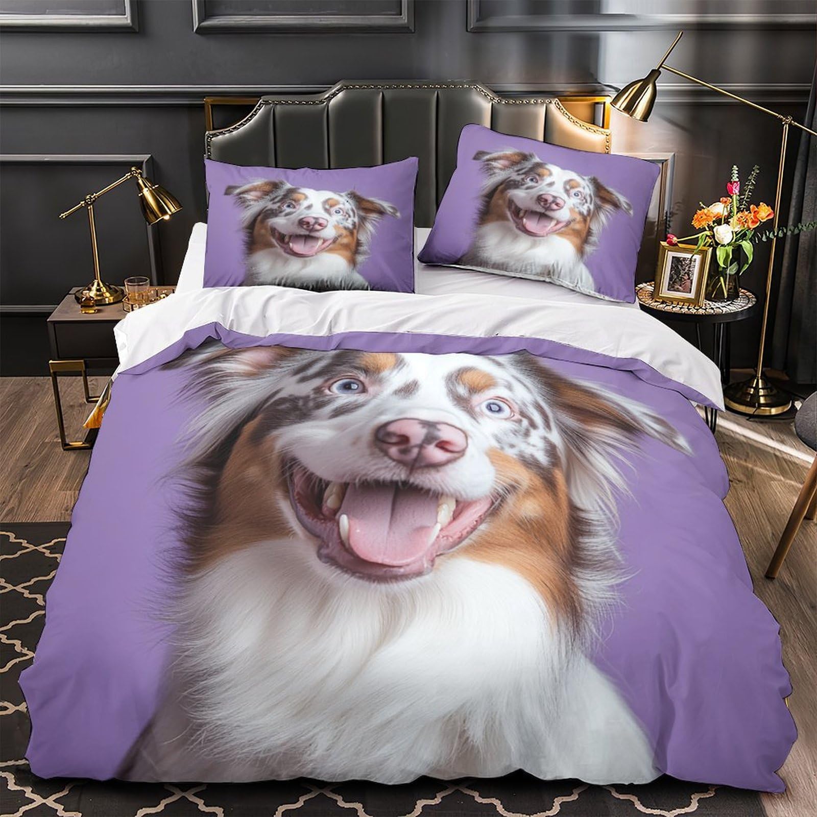 Housse de couette microfibre hypoallergénique facile à laver motif 3D