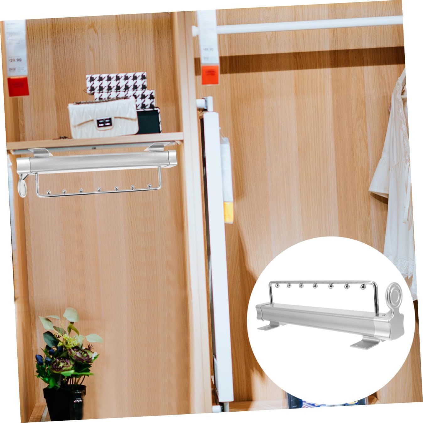 Pull Out Clothes Rack Wardrobe Organizer for Efficient Closet Space for Pants Trousers Scarves and More Easy to Install Damping Slide Rail