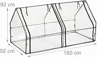 Relaxdays Mini-seră cu folie 92x180x92 cm, 2 uși, seră pentru plante, folie PVC transparentă, răsadniță de grădină 5