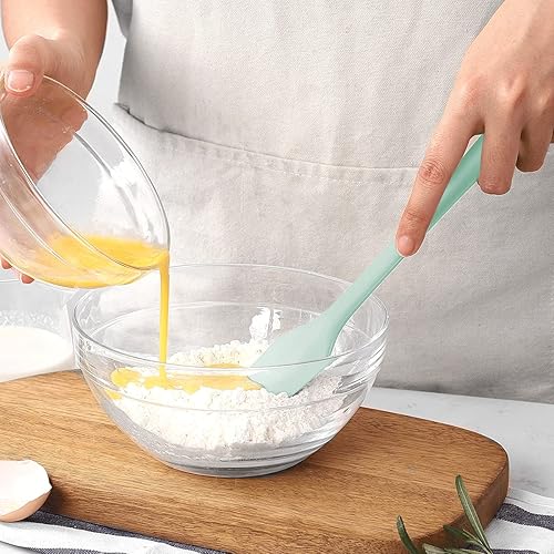 Miniatura 6 de Espátula de silicona resistente al calor verde menta de 10.8 pulgadas, 600 F, espátula de silicona de cocina para cocinar, espátula de goma apta