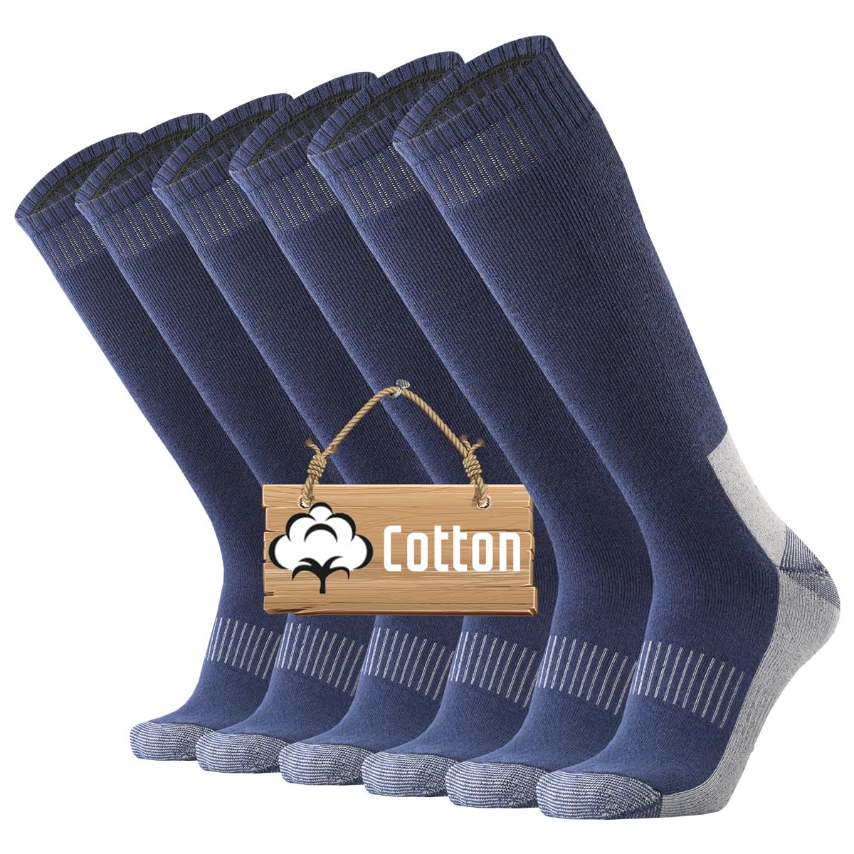 ONKE Knee High Socks Cushioned for Men Steel Toe Work Boots Over the Calf OTC Moisture Wicking Control Warm Hiking Hunting