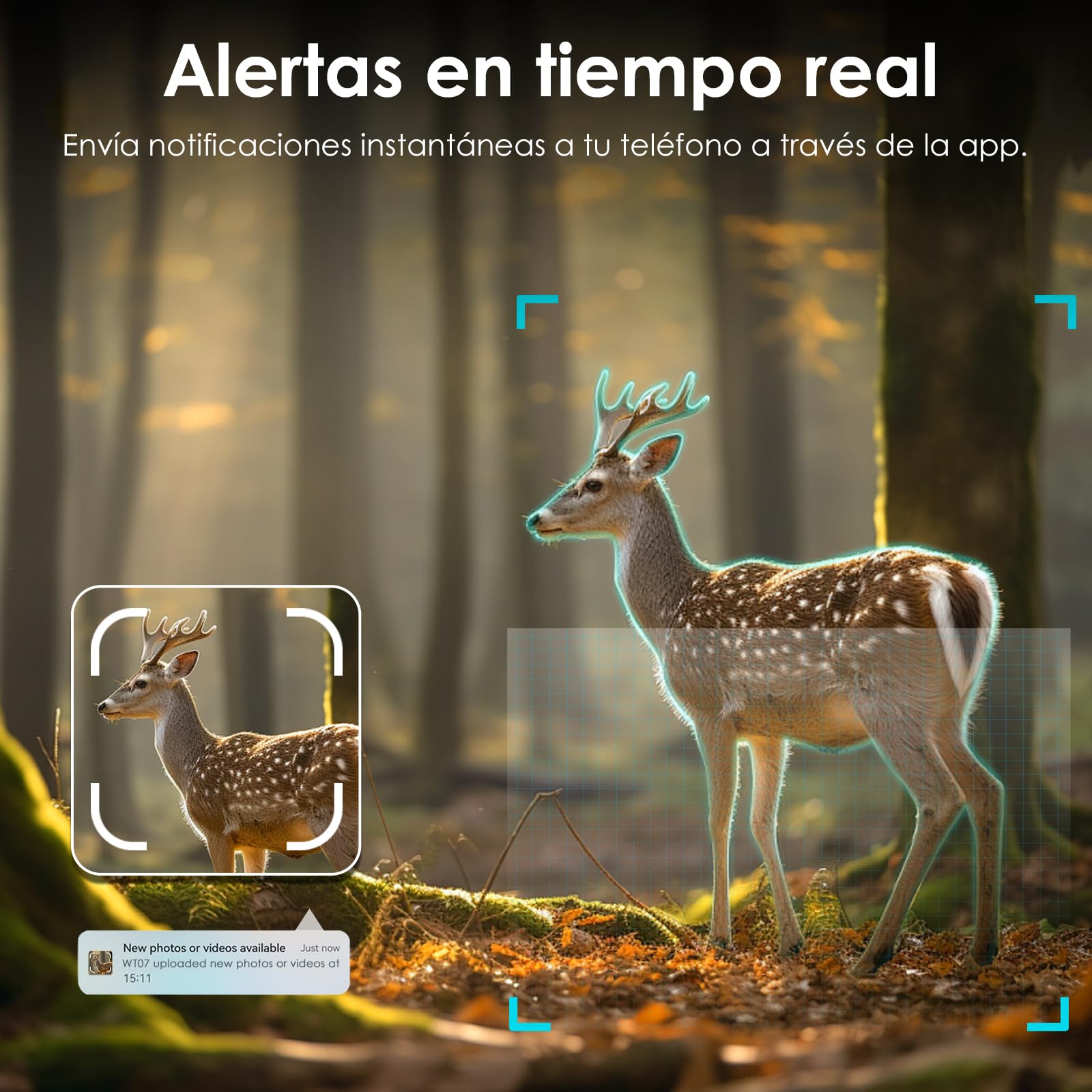 WOLFANG Cámara de Caza 4G, Cámara Fototrampeo 48MP 2K HD, Nocturna 850 NM LED IR con 0,2 s Activación, Cámara Caza Impermeable IP66 para Vida Silvestre y Monitoreo de Seguridad WT07