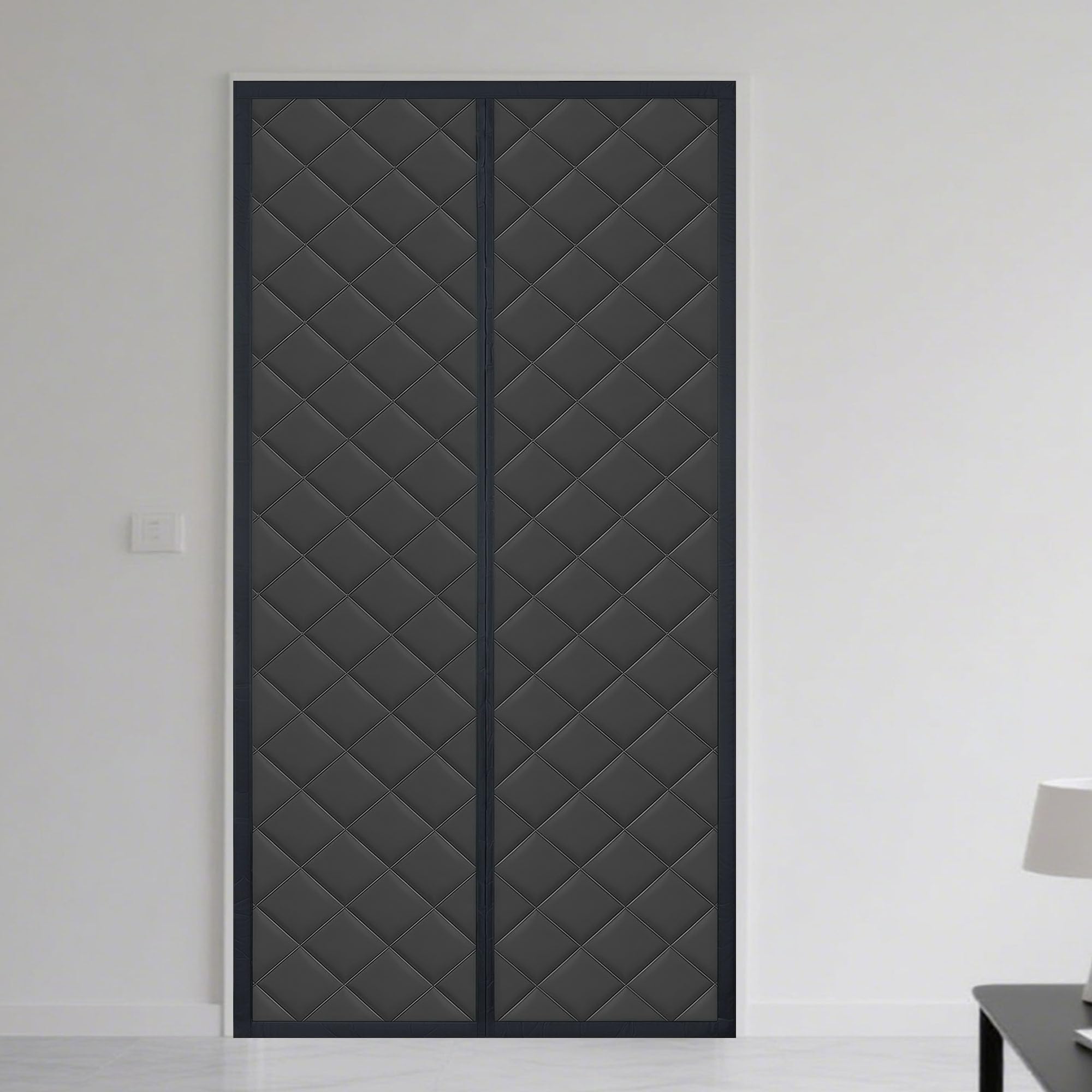 Rideau thermique magnétique bloquant le froid pour porte de terrasse 128x257