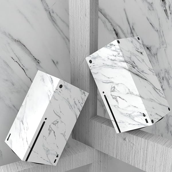 PlayVital Adesivo Skin per Xbox Series X Console&Controller Sticker Decal Cover Vinile per Xbox Series X-Marmo Bianco Moderno - 5