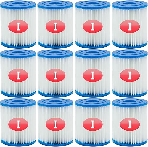 Cartucho de filtro de piscina tipo I, 3.11 x 3.48 pulgadas, tamaño I para filtro de piscina, bombas de filtro de piscina reemplazos universales (12