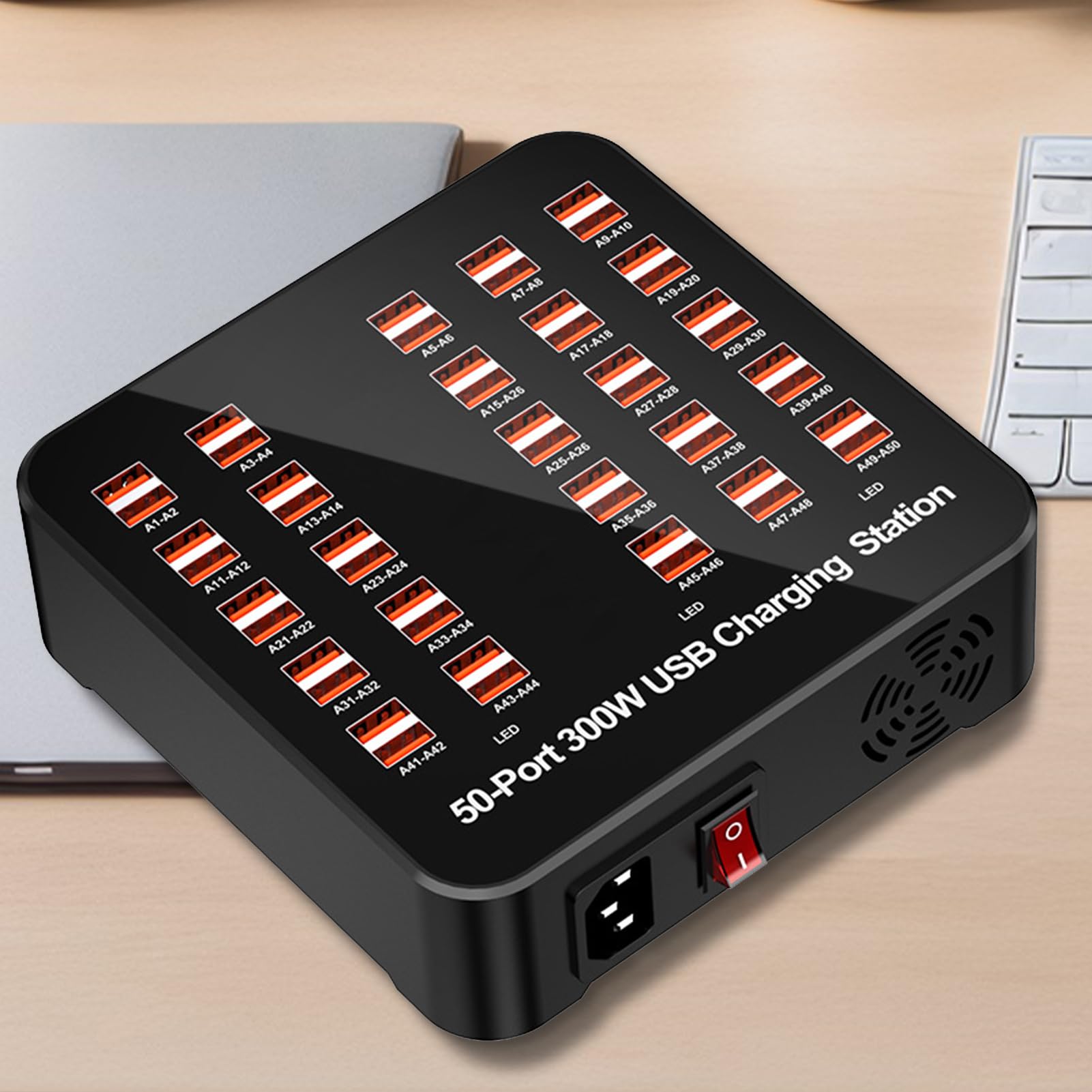 Stazione di Ricarica USB Hub Di Ricarica A Porte Multiple | Presa Intelligente Portatile Per Smartphone Tablet Desktop Auto Camper Scuola