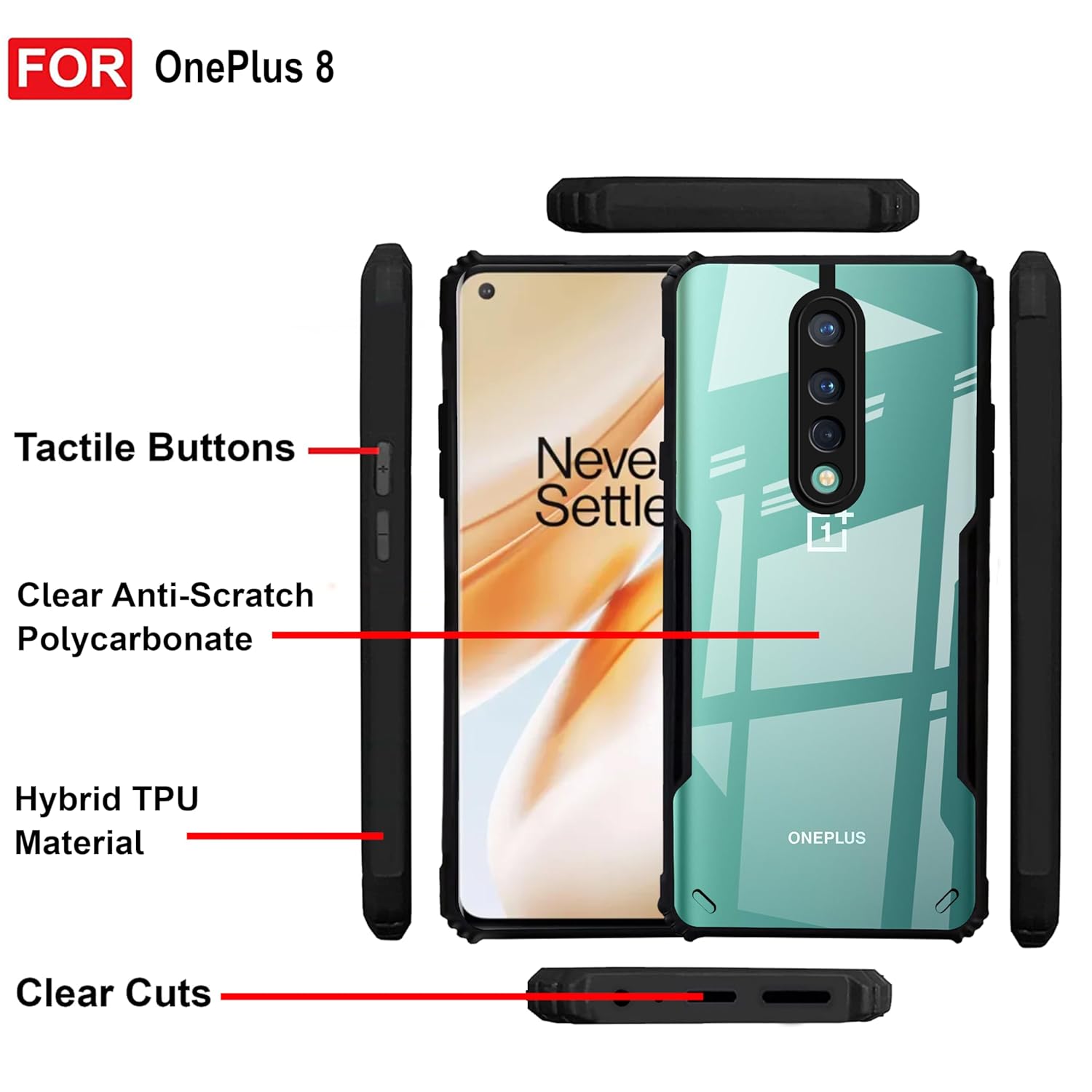 Amazon Brand - Solimo Mobile Cover for OnePlus 8 (Polycarbonate_Black) offers donot miss