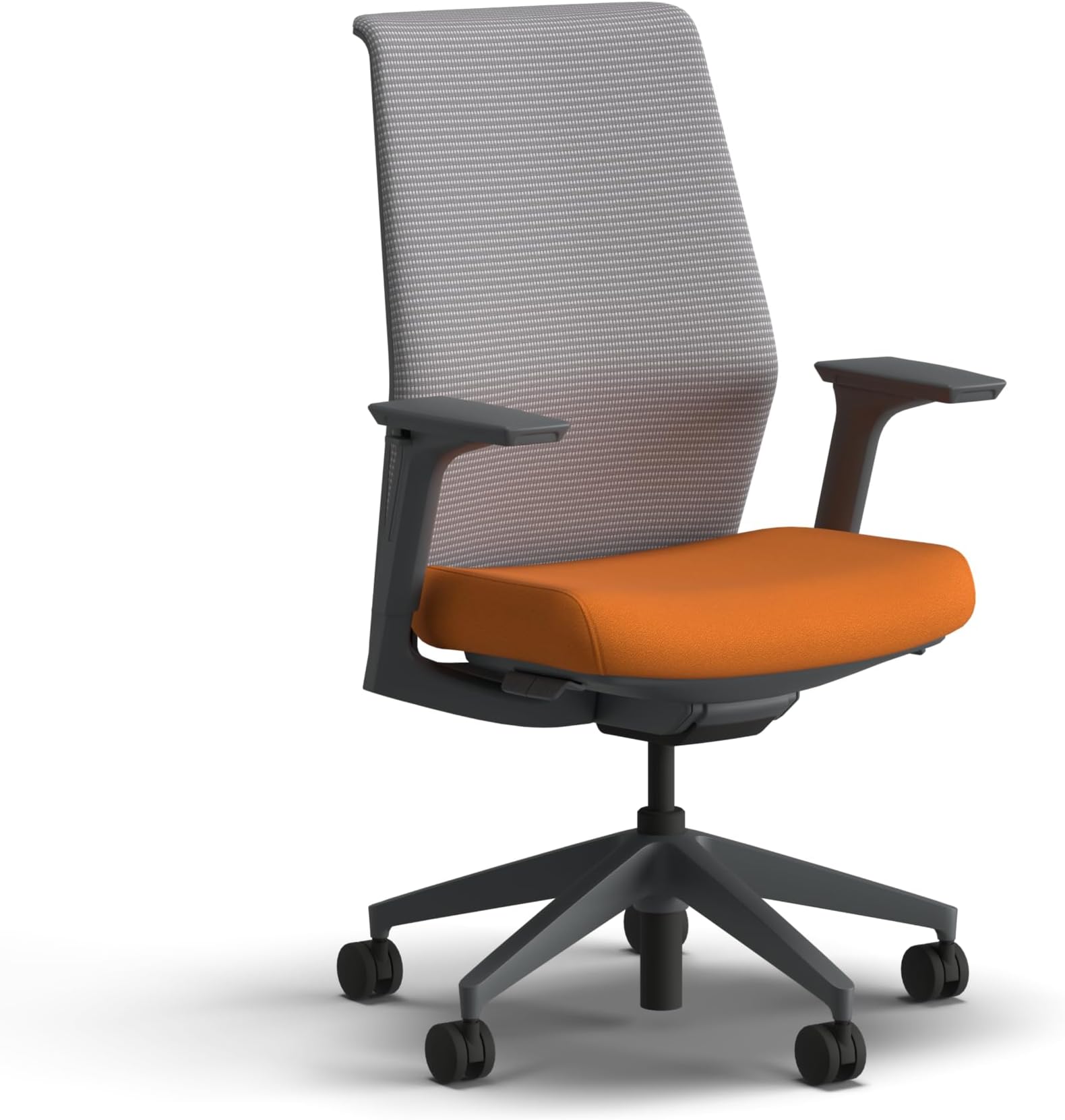 Cipher Mesh Office Chair, Standard Cylinder, Height Adjustable Arms, Office Chair with Lumbar Support, Titanium Mesh, Charcoal Frame, Apricot