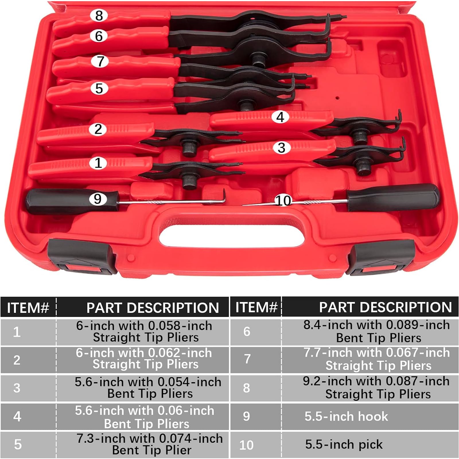 Snap Ring Pliers Set - 11 Pcs Internal & External -6 Snap Ring Pliers Set - 11 Pcs Internal & External -6