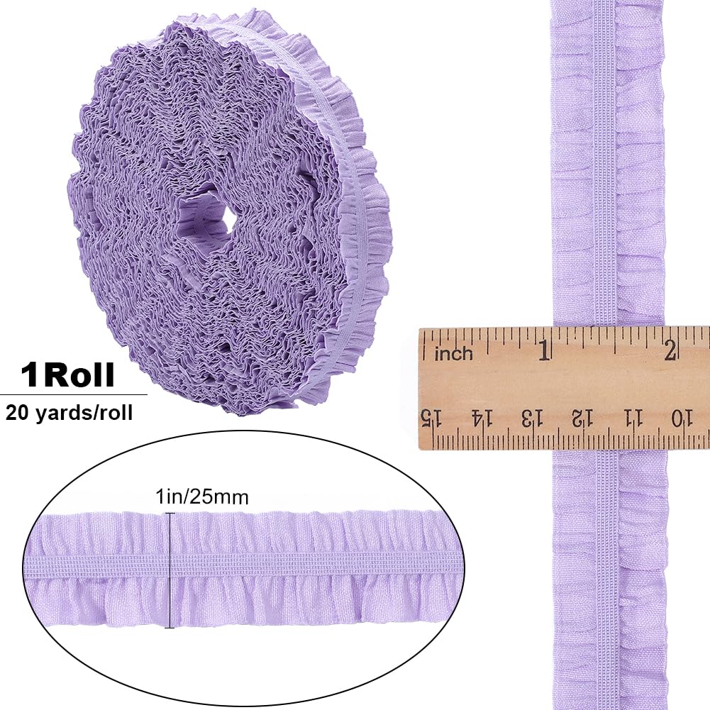 25 Meter Witte Elastische Kanten Rand Met Dubbele Ruches - Voor Bruiloft En Naaien