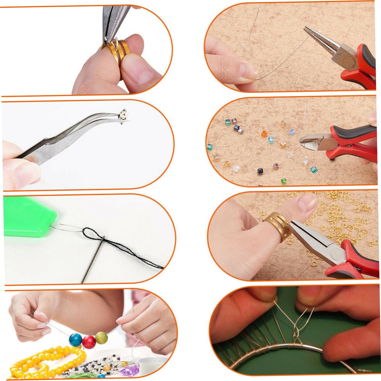 Anneome Kit de 768 Piezas para Hacer Joyas y Manualidades, Accesorios de Metal Alicates y Pinzas, Adecuado para Bricolaje y Bisutería