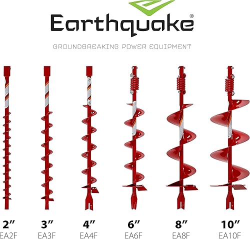 Miniatura 4 de Barreno de piso helicoidal de 10 pulgadas de diámetro y 36 pulgadas de largo con trépano y resorte amortiguador y flexible, de Earthquake (EA10F),