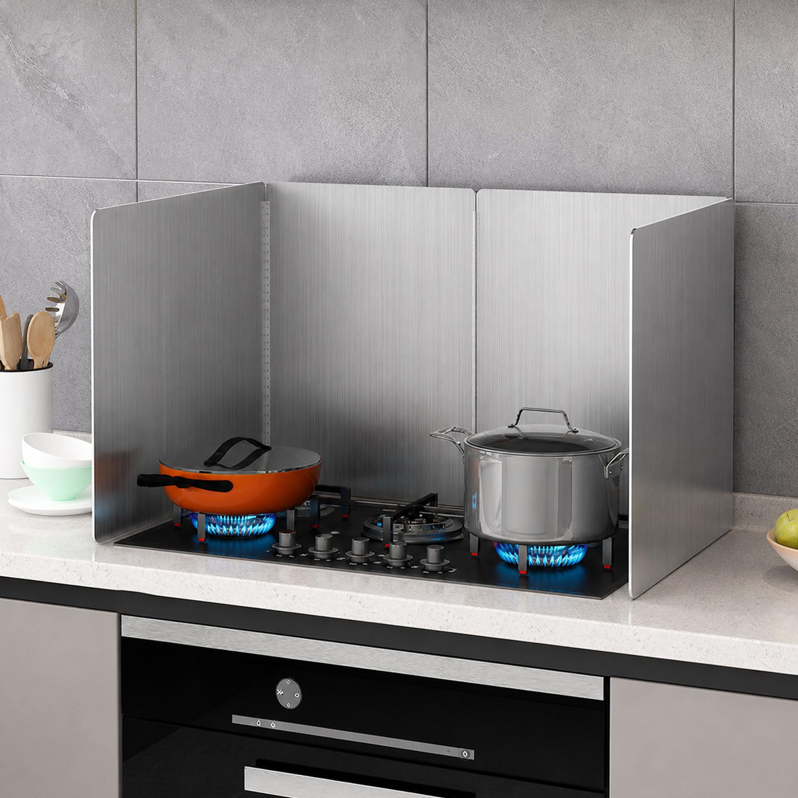 Protección contra Salpicaduras para Cocina Plegable,Placa Antisalpicaduras Portátil Fácil Limpiar,Protector Trasero para detrás de una Cocina para freír,para Cocina,Asado,Fregadero