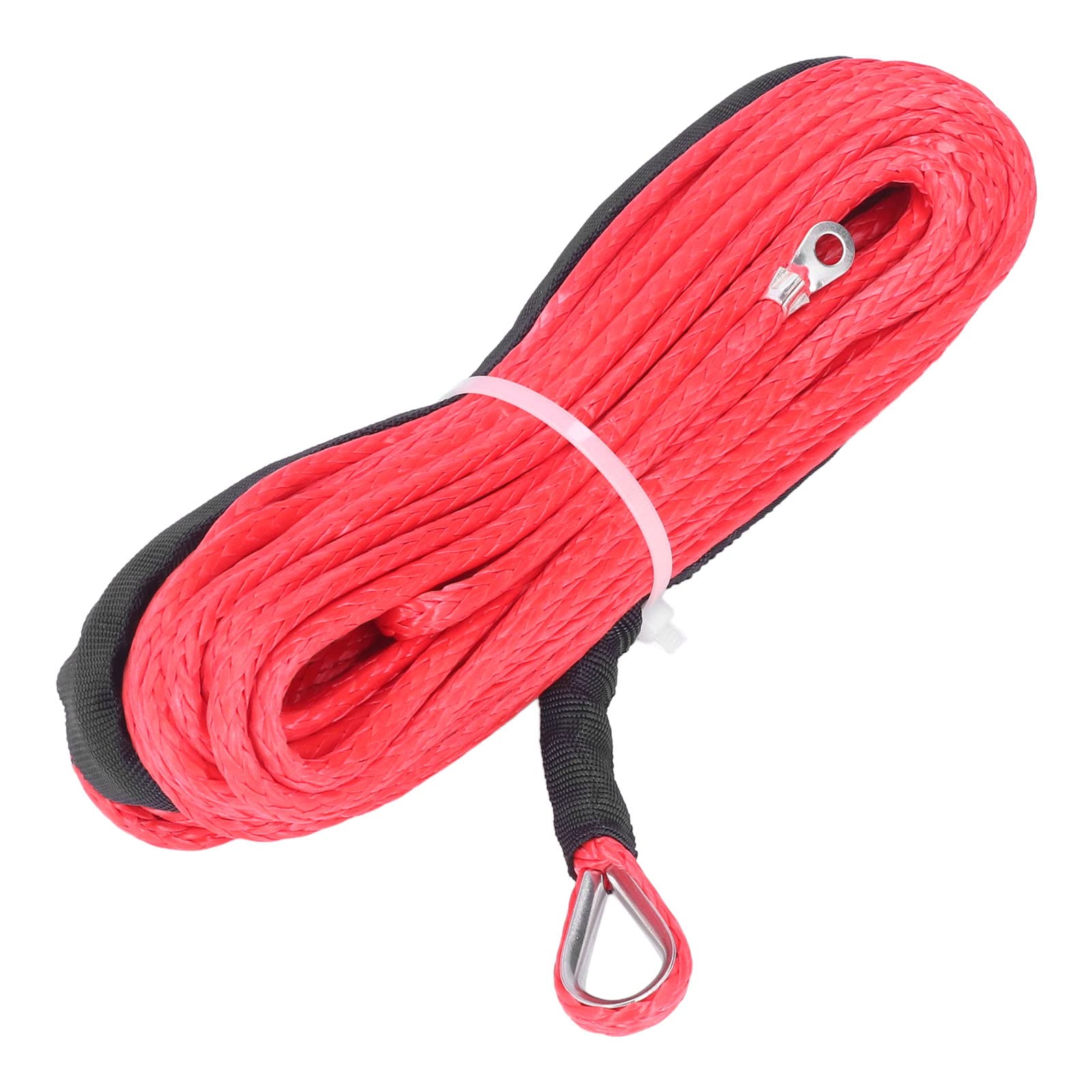 Dioche Corde de Treuil Corde Synthétique 6500Lbs Câble de Treuil en Fiber Synthétique 4.8Mm X 15M Fibre Synthétique 5500Lbs Résistance à la Rupture pour Remorque Atv Utv (rouge)