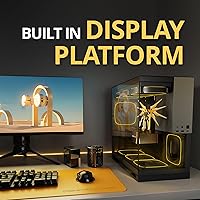 Vista 7 de Geometric Future Torre media de vidrio templado M5, caja para juegos E-ATX/ATX, acero de 0.047 in, tipo C, paneles sin herramientas, soporte 420/360