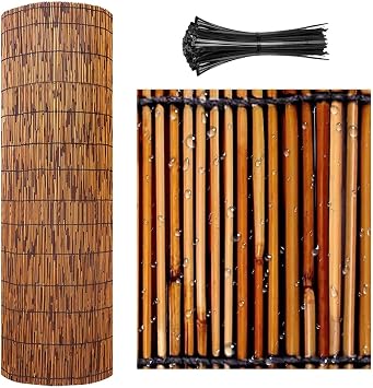 Bamboo Fencing Roll Natural Balcony Privacy Screen Fencing 1 2 3 4 5 6ft High Bamboo Wall Covering Sun Shade Backyard Divider Decorative Fences for Pool Terrace Patio Easy to Install1x3ft
