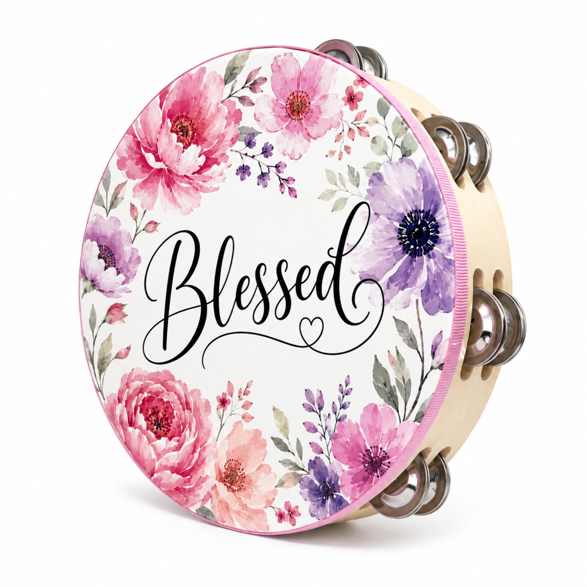 Musfunny Church Musical Tambourine for Adults: 10 Inch Double Row Jingles