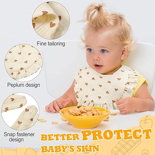 Miniatura 3 de Mepase 10 baberos grandes de muselina para bebé, baberos de dentición, hombros para dentición de niños y niñas (colores frescos)