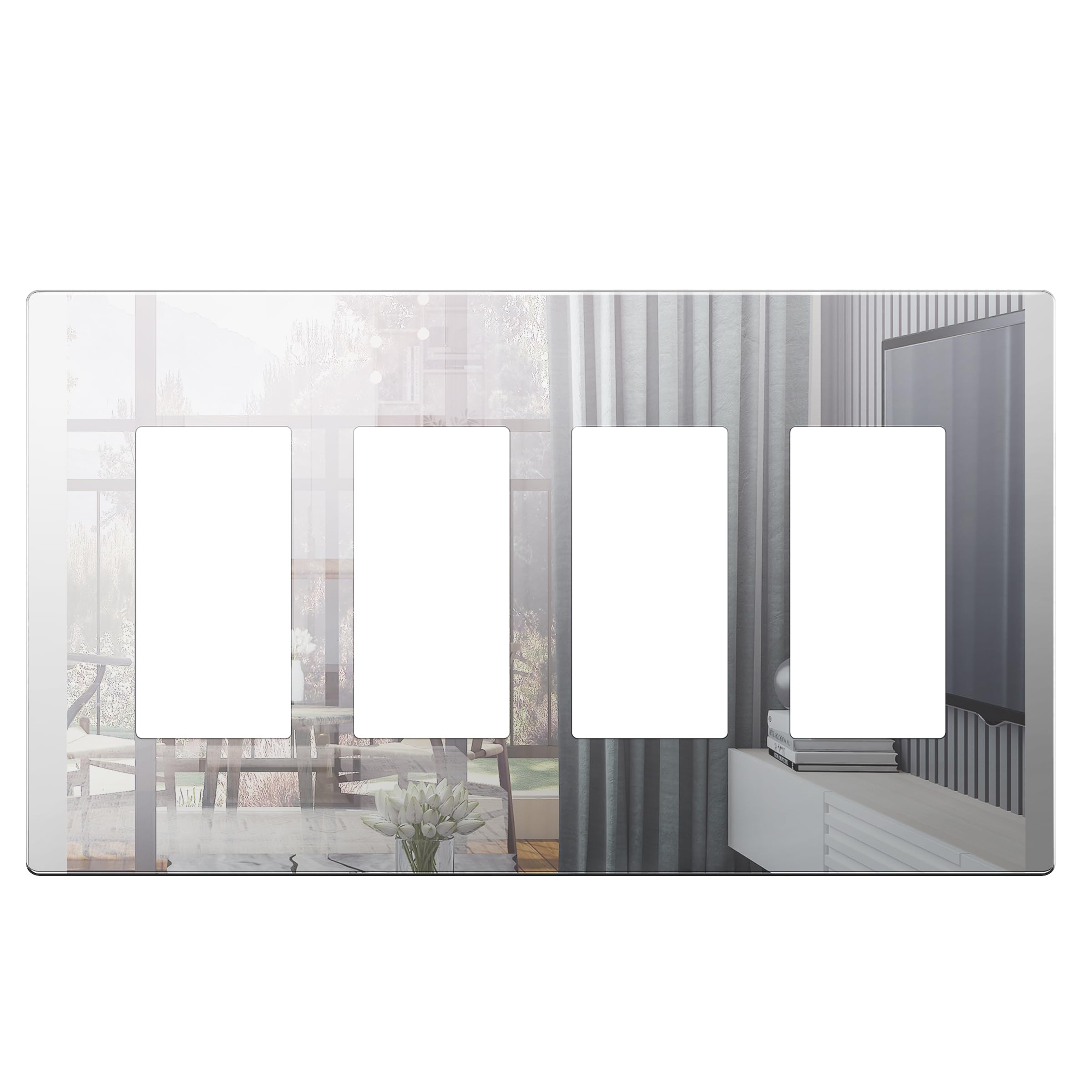 LIDER Brushed Finish Decorator Switch Cover, Screwless Wall Plate, Mid-Size 2-Gang 4.88" x 4.92", Unbreakable Polycarbonate Thermoplastic, UL Listed, LSWP-32M-BGD, Brushed Gold — view 58