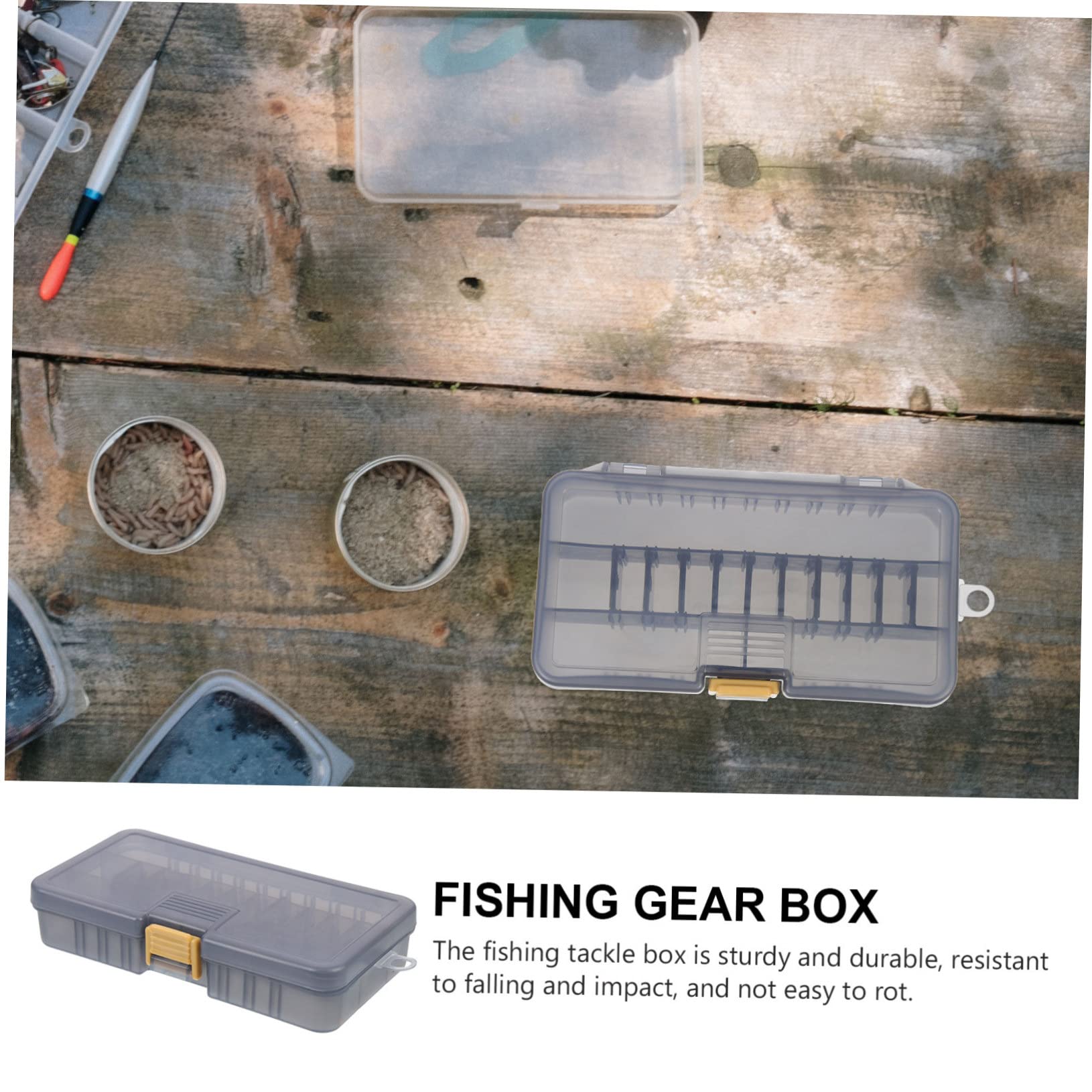 WOONEKY 2Pcs Fishing Tackle Boxes with Multiple Portable Lure Bait Case Durable Storage Organizer for Hooks and Accessories for Fishing Trips and