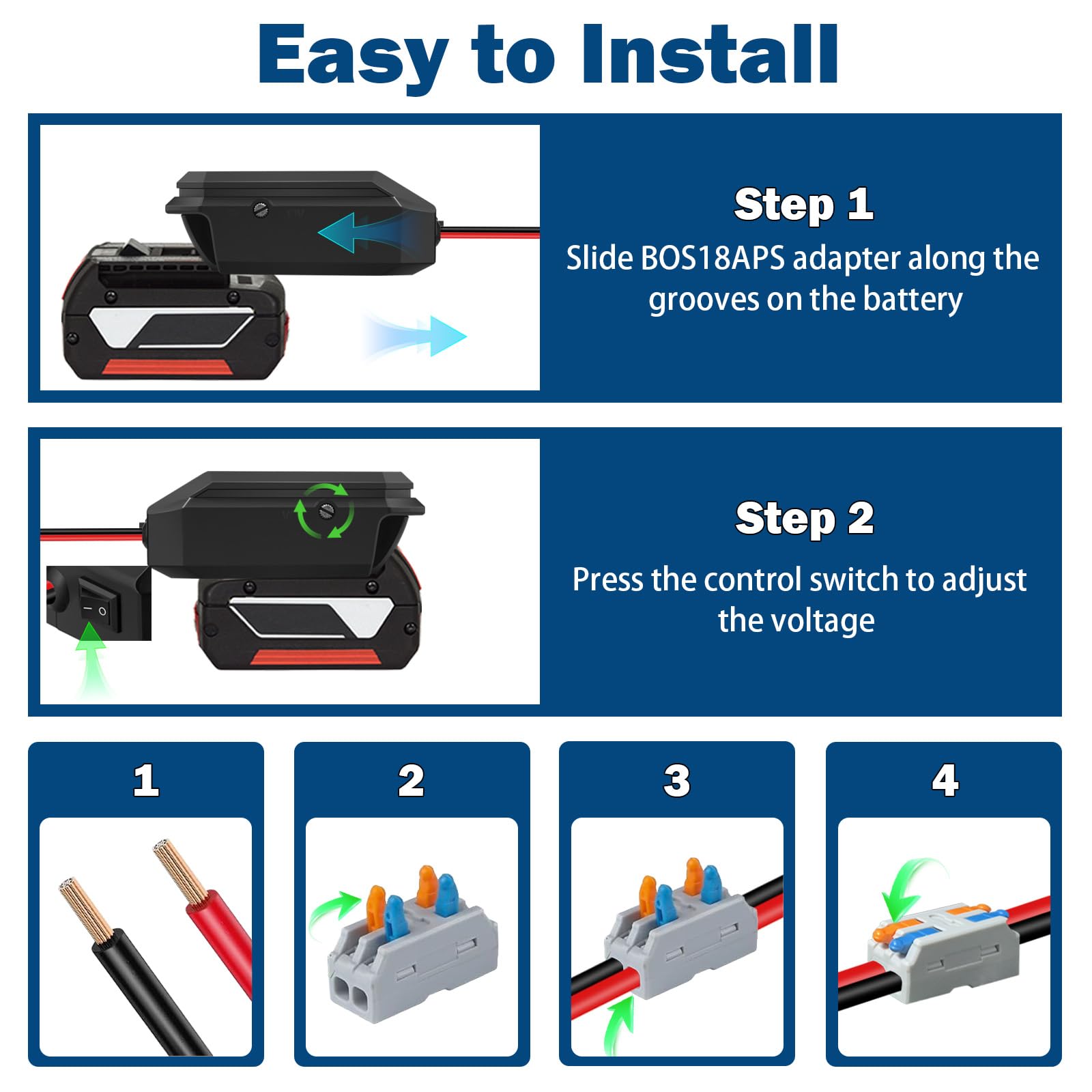 Convertitore step down da 18 V a 12 V per batteria Bosch GBA 18 V, adattatore di alimentazione della batteria DC, adattatore per accendisigari, perfetto per l'aggiornamento di utensili elettrici,