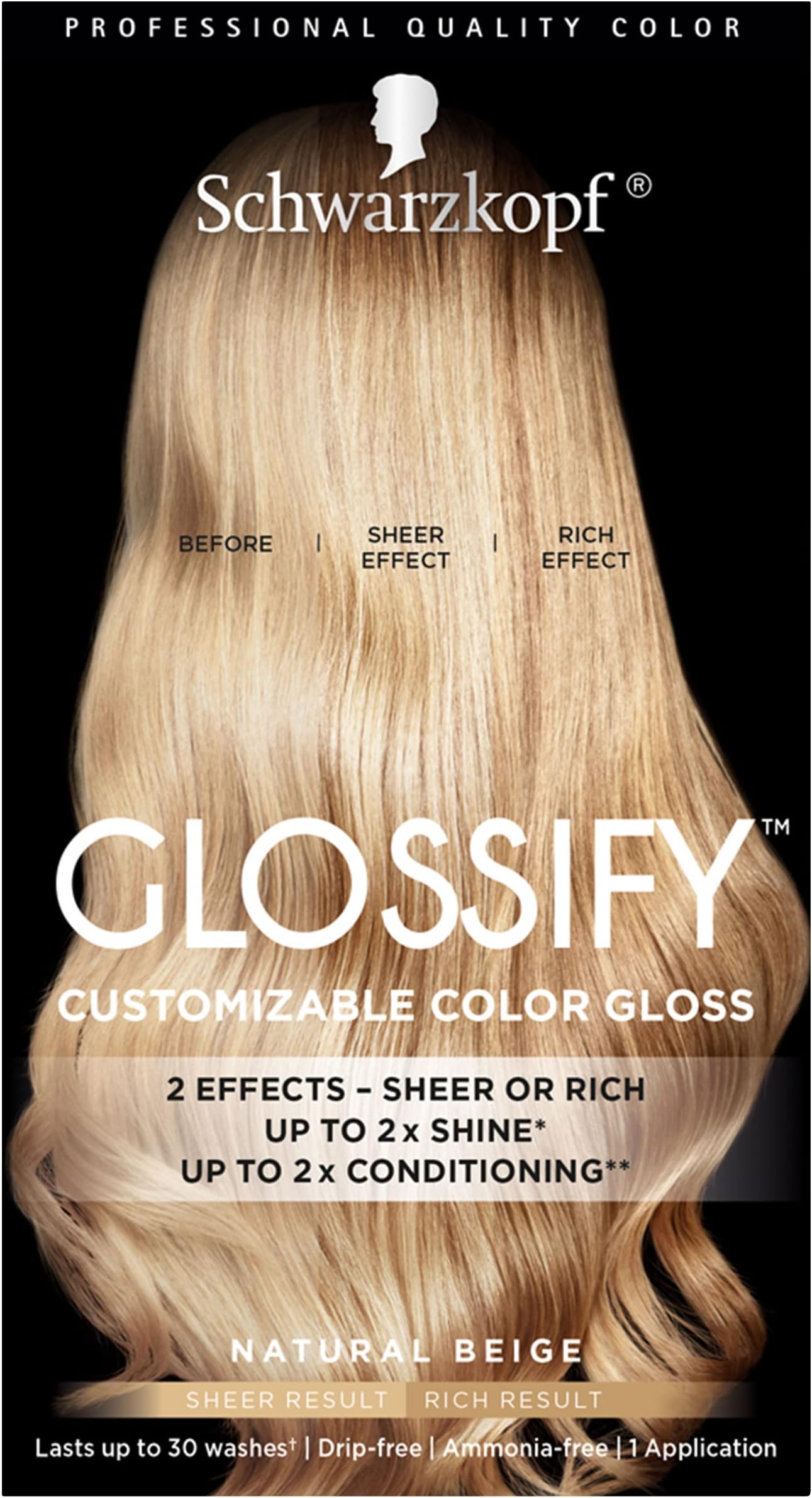 Schwarzkopf Glossify Customizable Color Gloss, Natural Beige