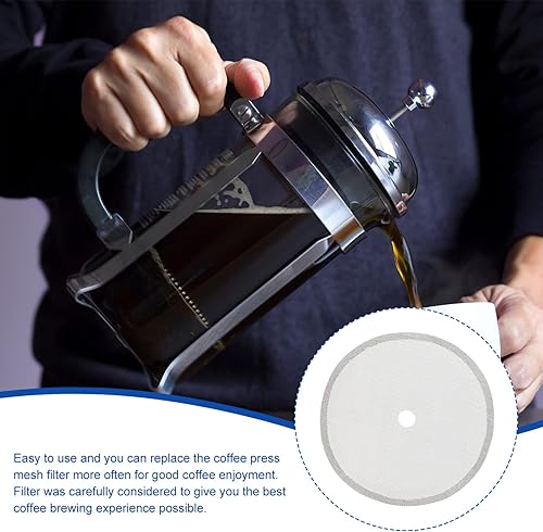 Miniatura 7 de Hemobllo Filtro de filtro de café - Filtros de repuesto de acero inoxidable, mallas de filtro de café para partículas de té y granos de café (2