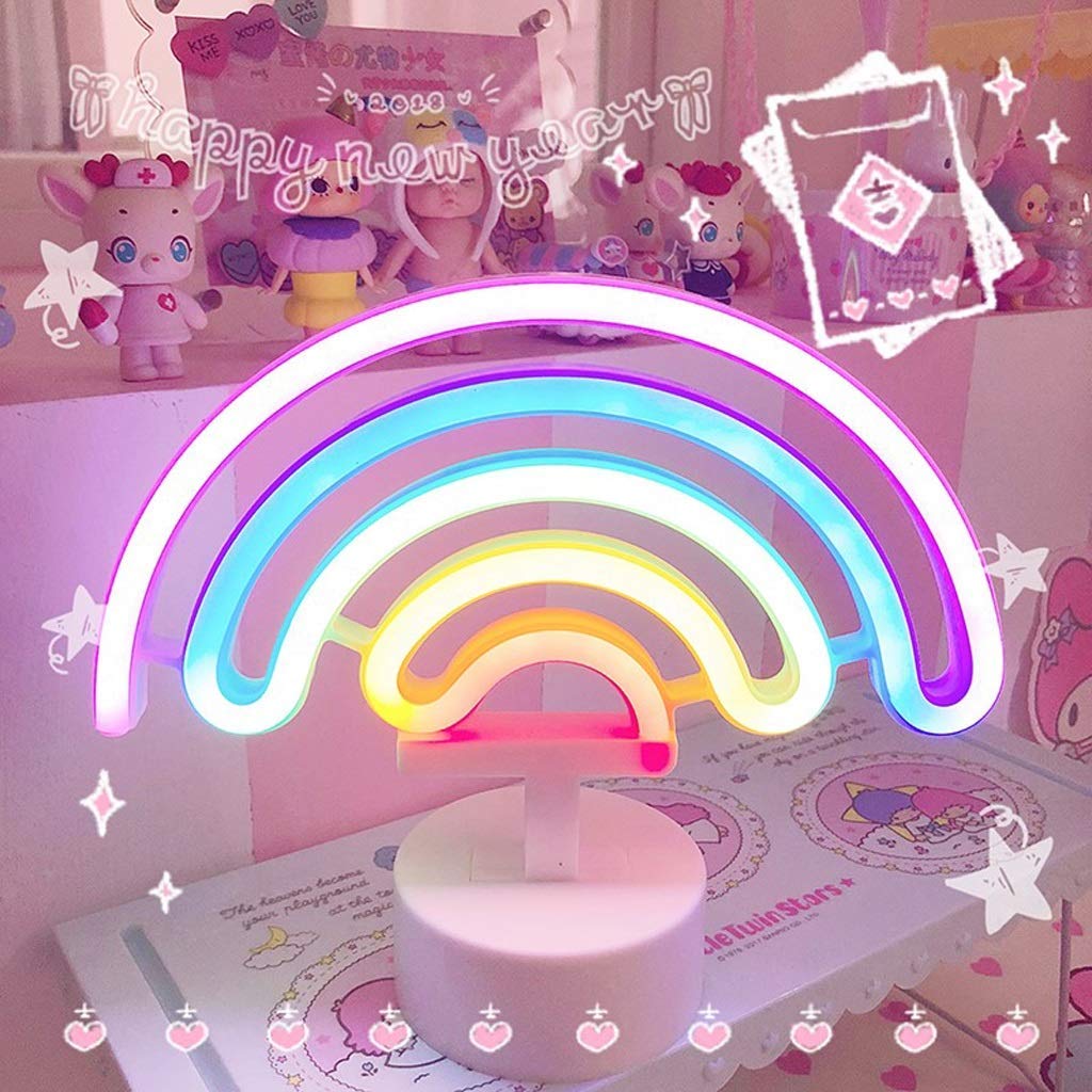 Lampada Rainbow Night Light USB Ricaricabile Camera da Letto Fun Light Rainbow Lampada da Tavolo Nursery Nightlight per Bambini Ragazze Ragazzi Toddler Regalo Soggiorno
