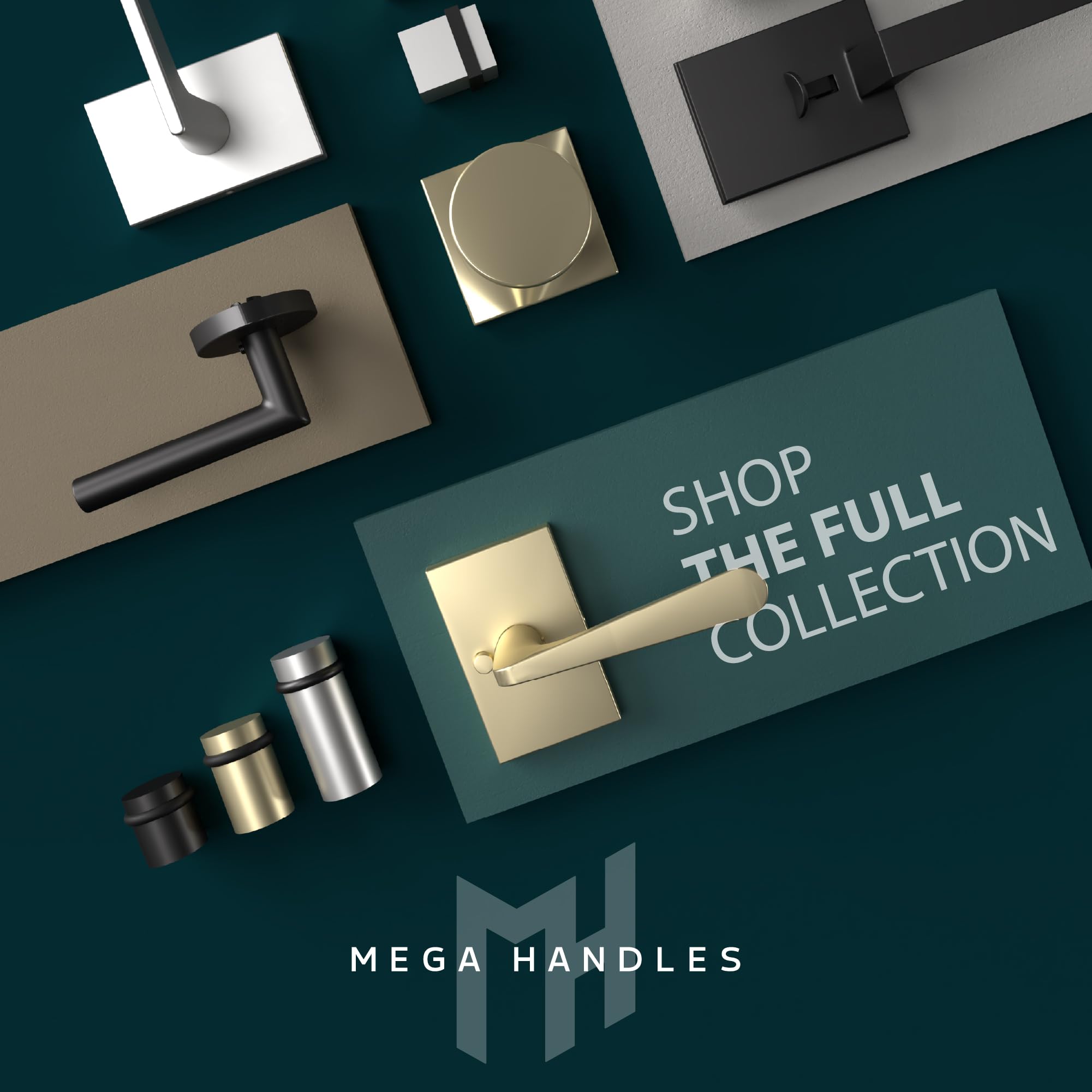 Mega Handles - Buena Deadbolt I - Cerrojo de seguridad de entrada - Cerrojo redondo resistente para puertas zurdas o diestras - Interior/Exterior - Cromo pulido