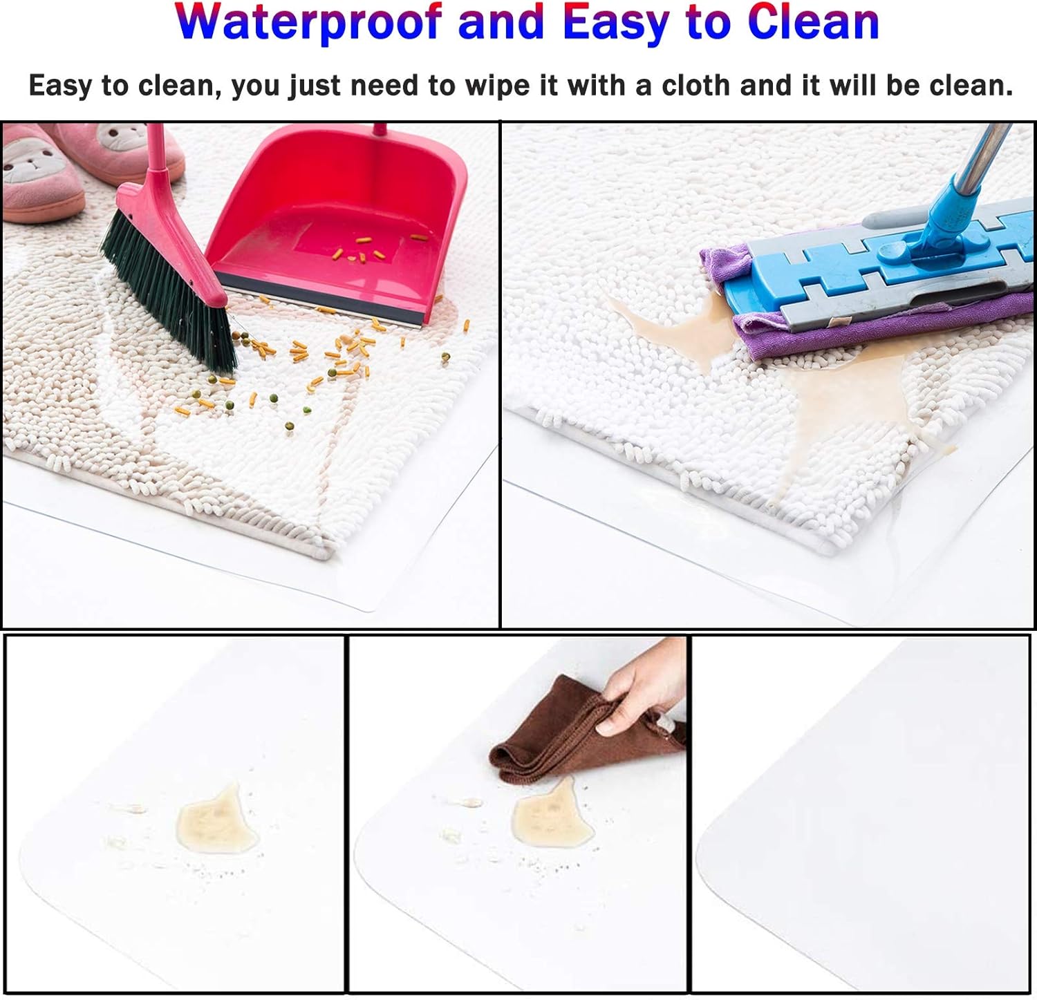 Bedroom & Kitchen,Clear PVC Plastic Long Rug Runner for Low Pile Carpet - Skid-Resistant Hardwood Floor Protector Carpet for Living Room(0.6mx10m/2x32.8ft)