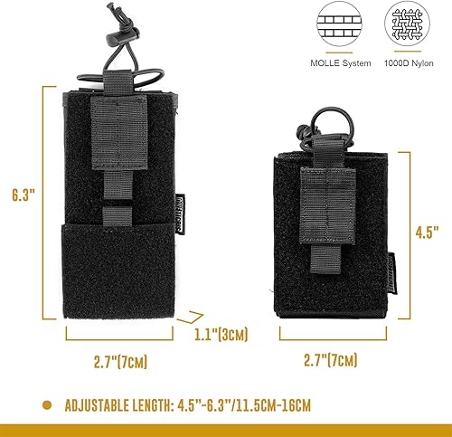 Miniatura 4 de OneTigris Funda de radio para BaoFeng UV-5R BF-F8HP Nylon MOLLE bolsa para Walkie Talkie