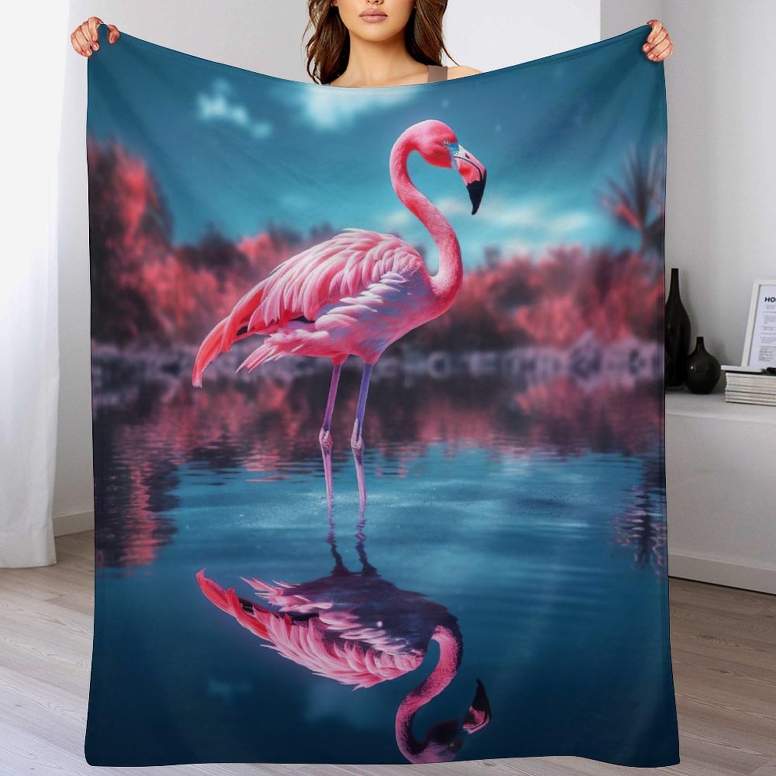 Couverture de lit flannel Flamant contre le froid sur votre canapé