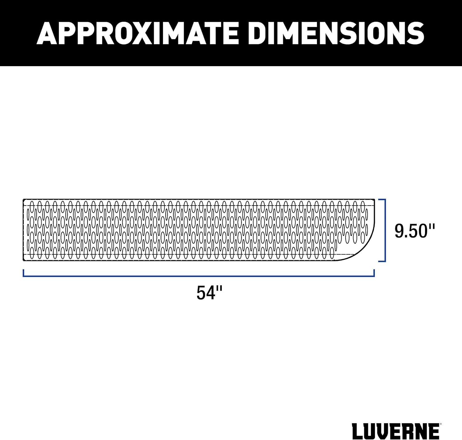 Luverne 495154-401801 Grip Step XL 9-1/2 x 54-in Steel Passenger Side Running Board, Select Ford Transit-150, 250, 350