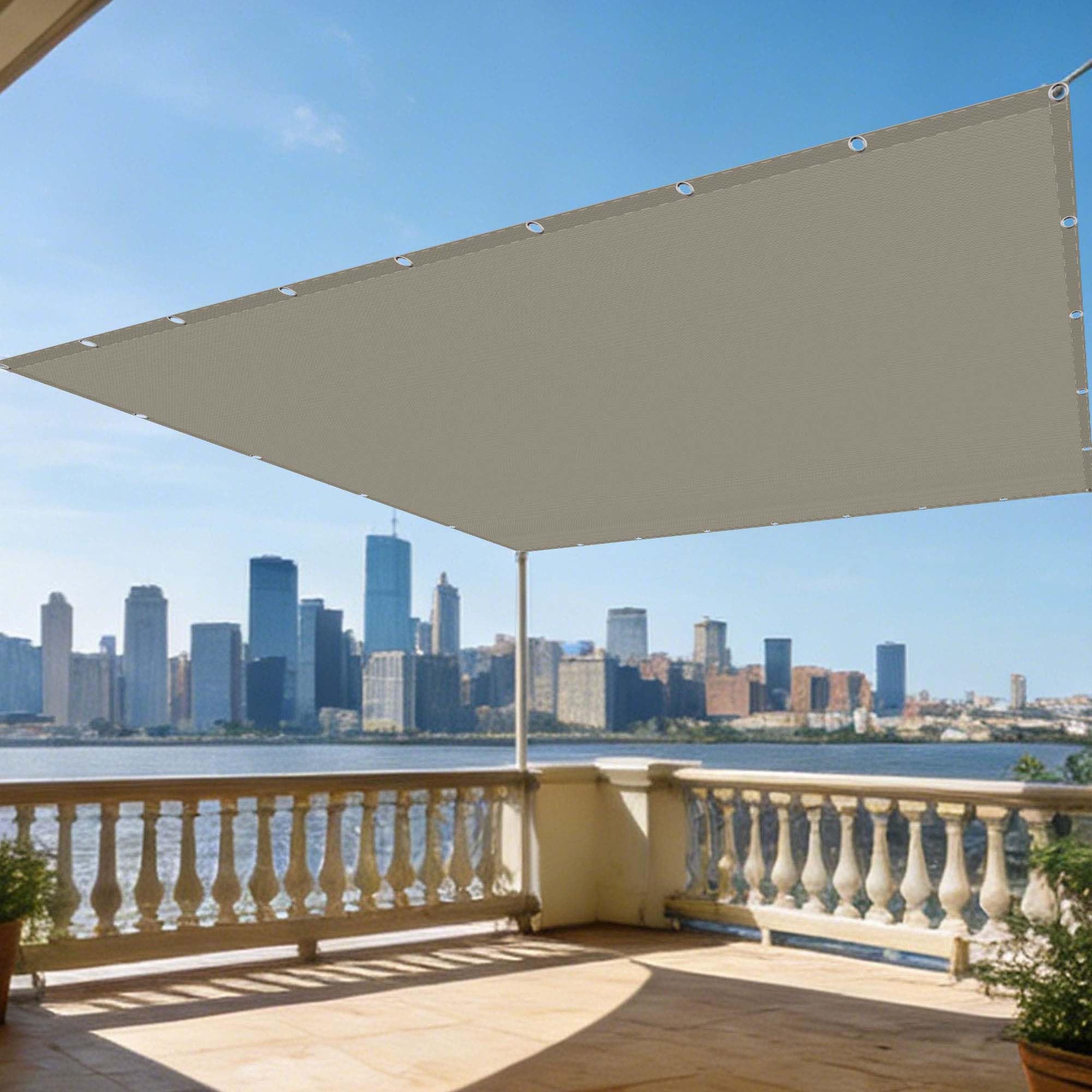Voile ombrage 160 x 600 cm pour terrasse extérieur abri soleil résistant vent balcon patio jardin